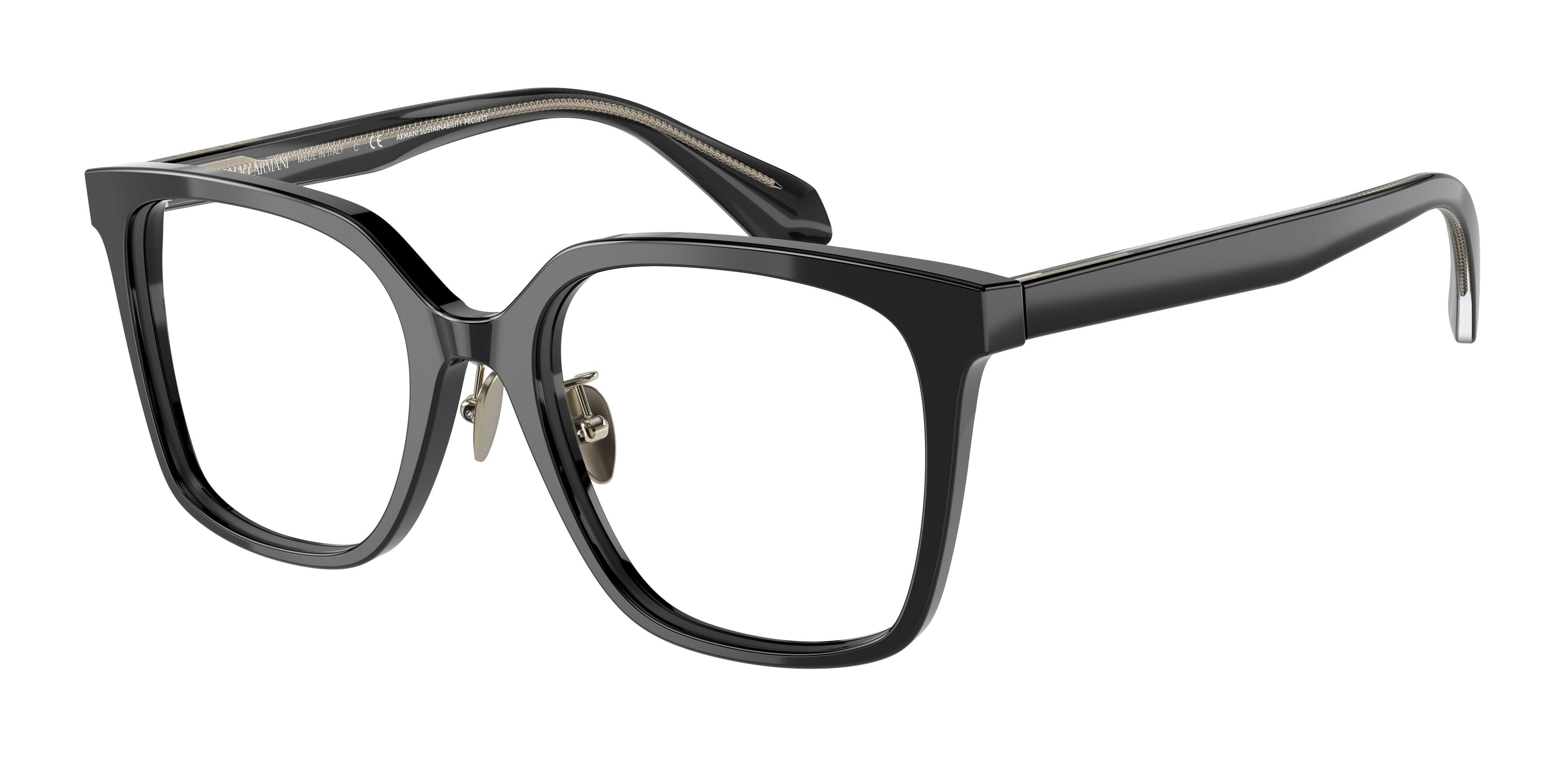 Giorgio Armani AR7217F Square Eyeglasses 5875-Black 53-140-19 - Color Map Black