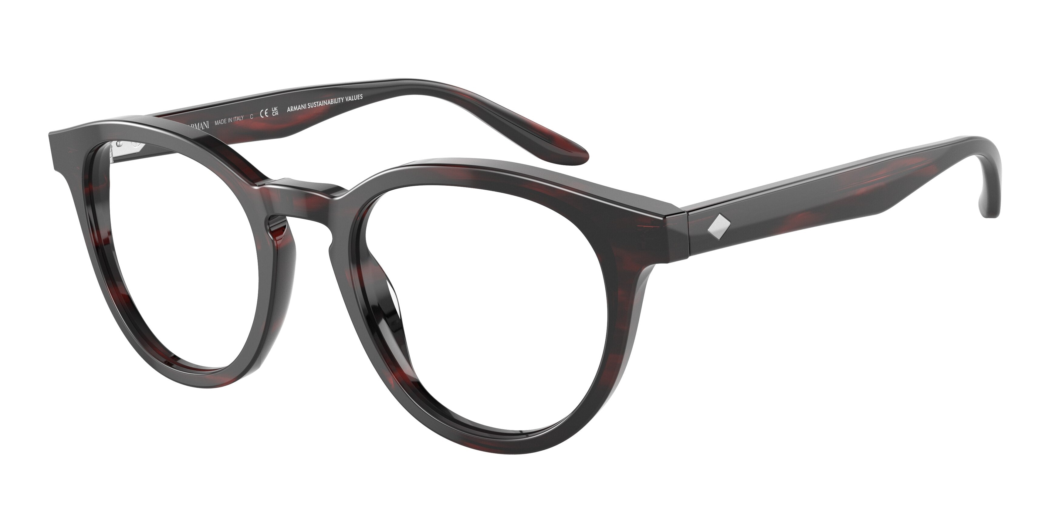 Giorgio Armani AR7227F Phantos Eyeglasses  5963-Striped Brown 53-145-21 - Color Map Tortoise