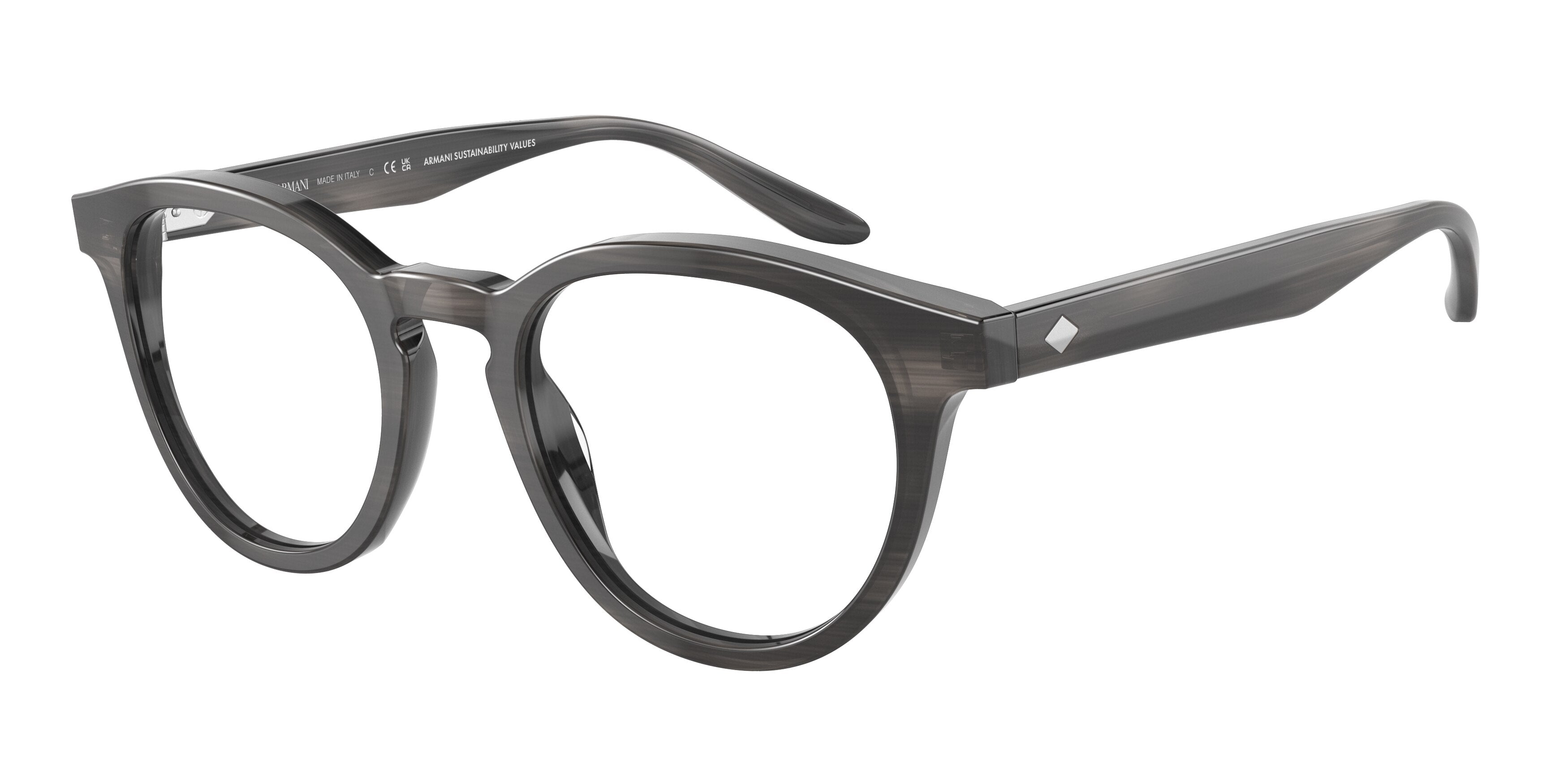 Giorgio Armani AR7227F Phantos Eyeglasses  5964-Striped Grey 53-145-21 - Color Map Grey