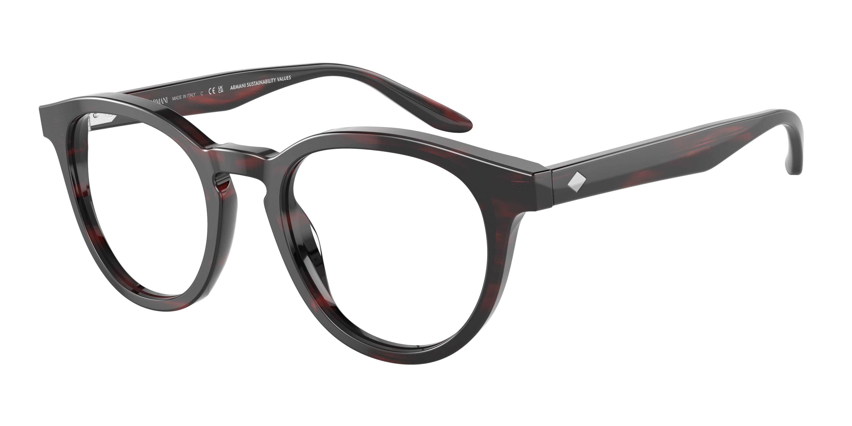 Giorgio Armani AR7227 Phantos Eyeglasses  5963-Striped Brown 50-145-21 - Color Map Tortoise
