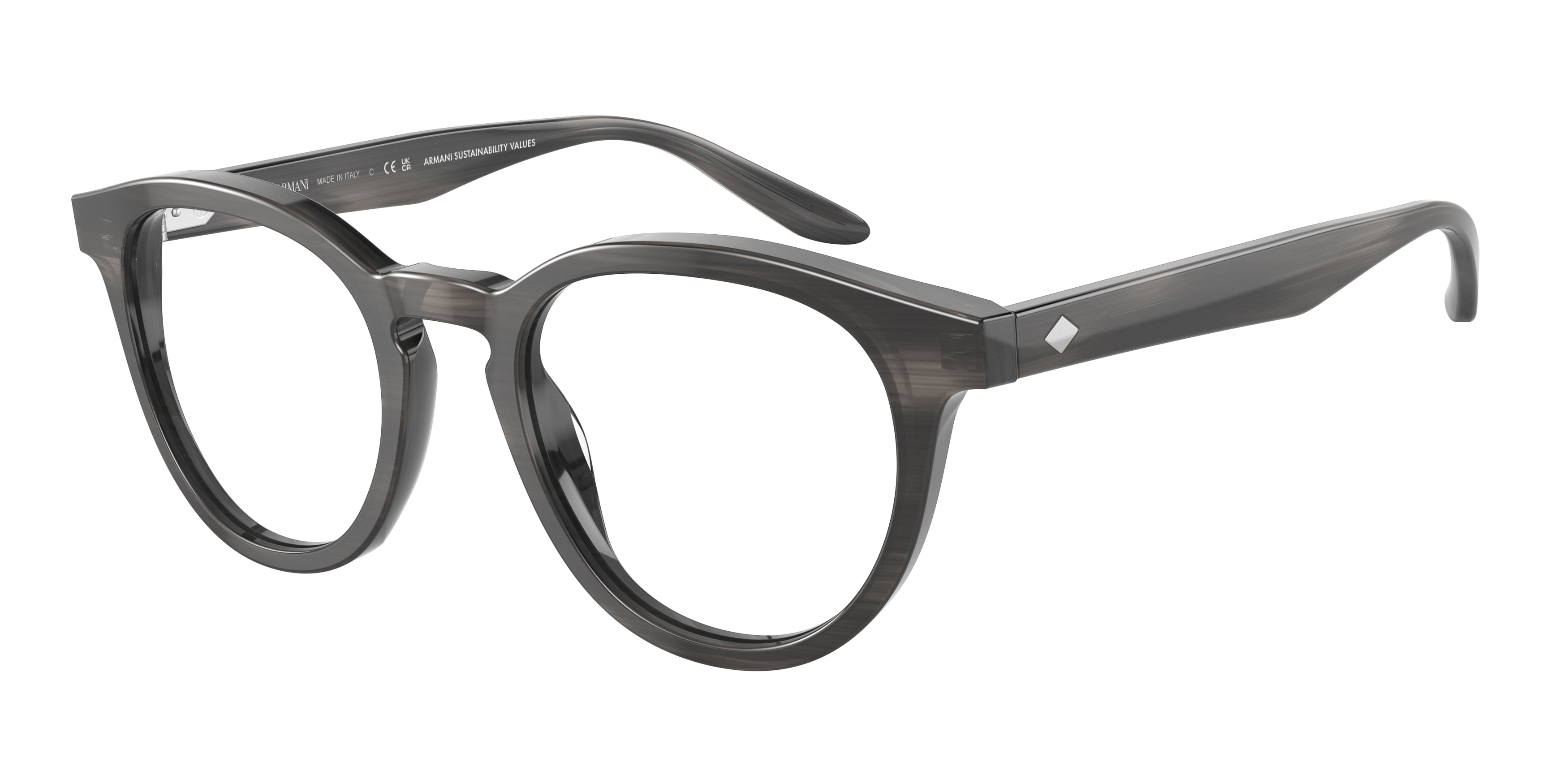 Giorgio Armani AR7227 Phantos Eyeglasses  5964-Striped Grey 50-145-21 - Color Map Grey