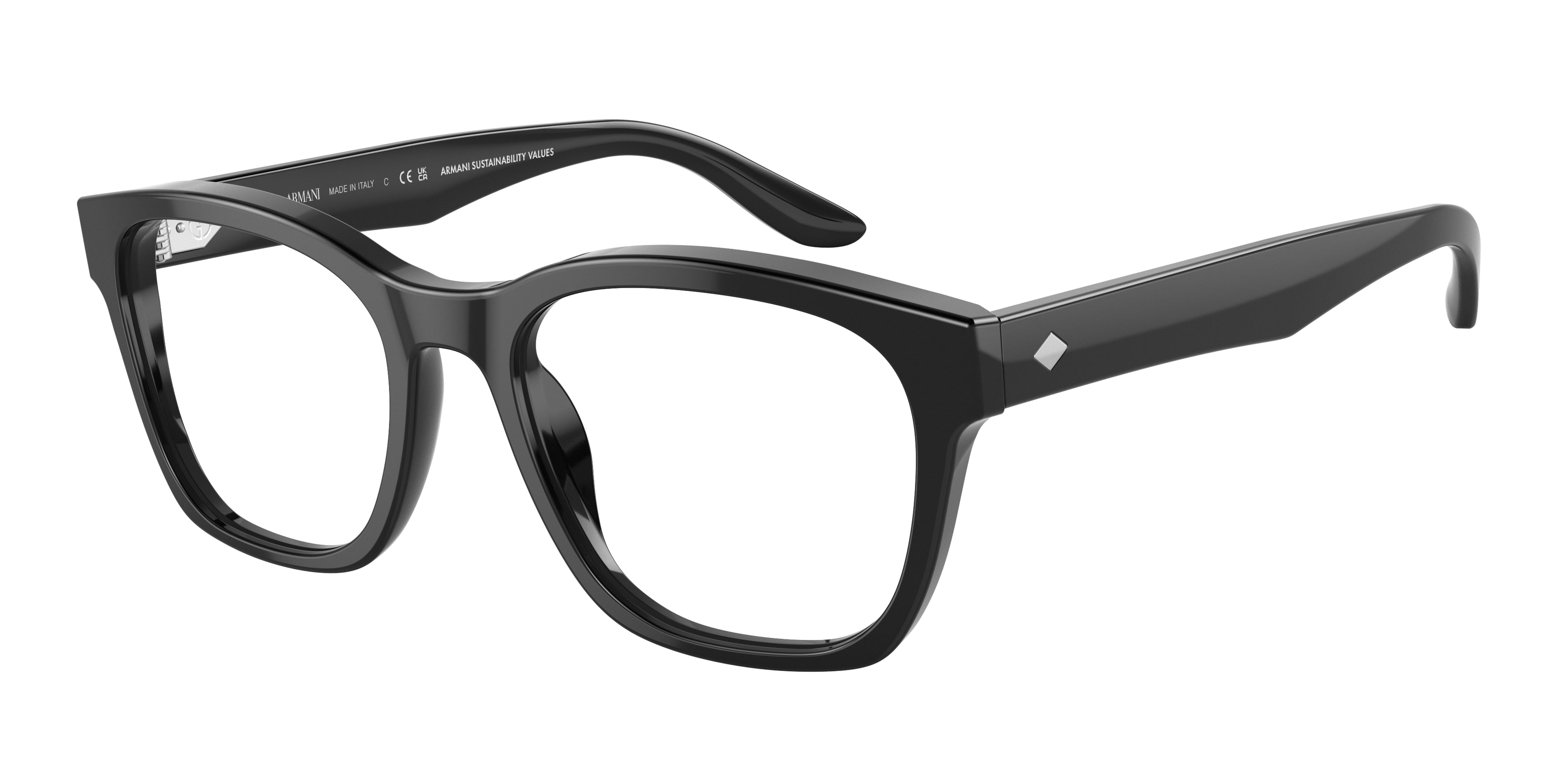 Giorgio Armani AR7229 Pillow Eyeglasses 5875-Black 53-145-19 - Color Map Black