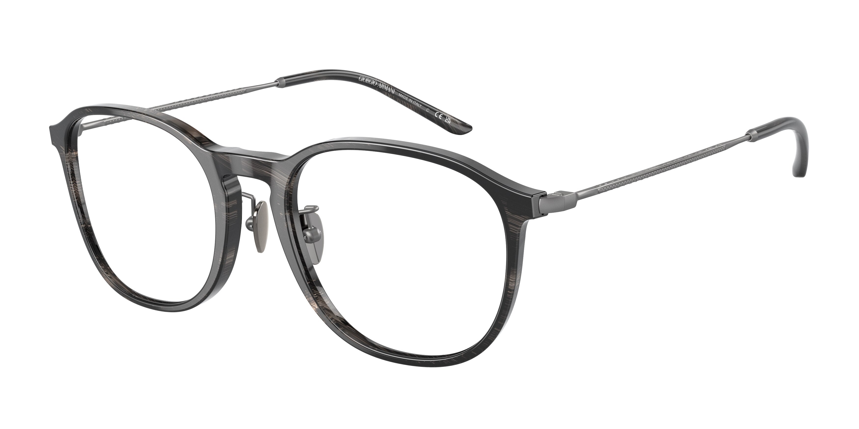 Giorgio Armani AR7235 Phantos Eyeglasses  5407-Striped Grey 53-145-20 - Color Map Grey
