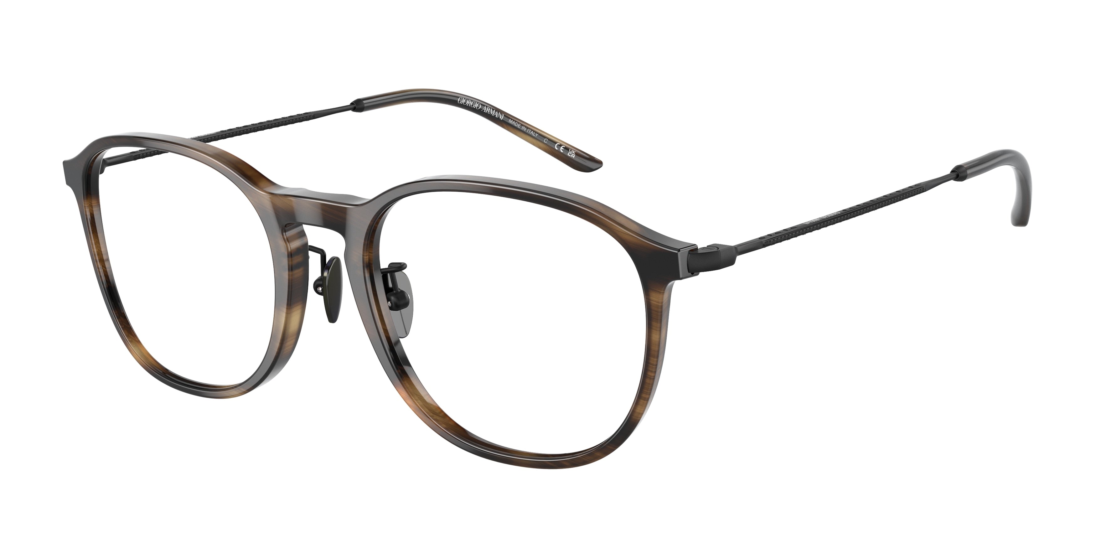 Giorgio Armani AR7235 Phantos Eyeglasses  5409-Striped Brown 53-145-20 - Color Map Tortoise