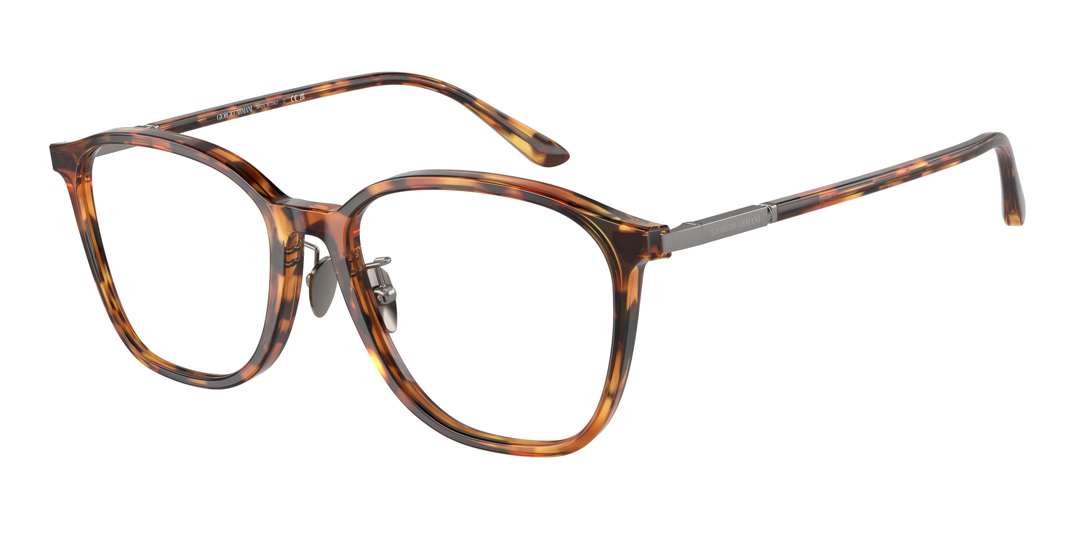 Giorgio Armani AR7236F Square Eyeglasses  5482-Red Havana 53-145-17 - Color Map Tortoise