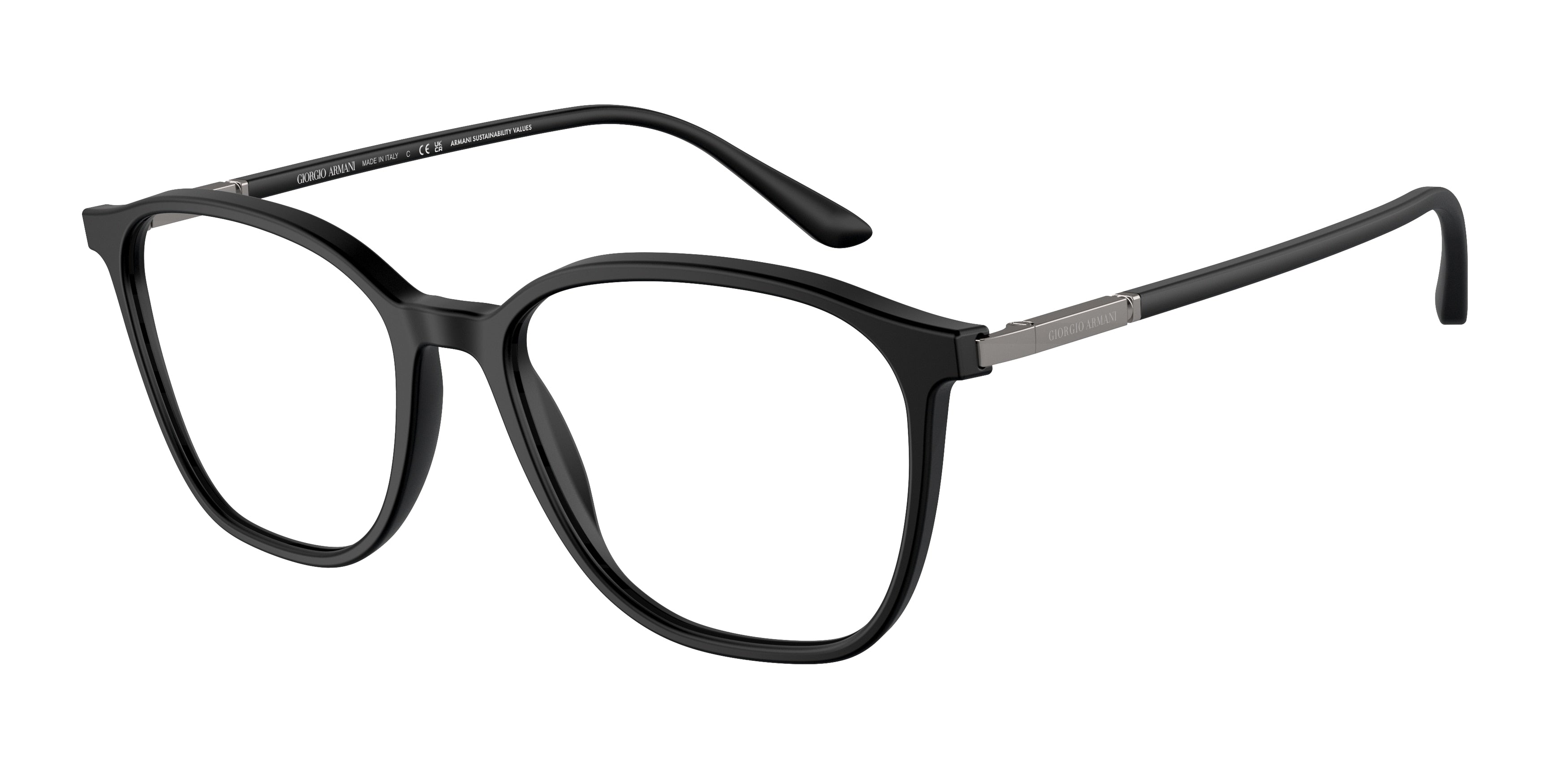 Giorgio Armani AR7236 Square Eyeglasses  5042-Matte Black 53-145-17 - Color Map Black