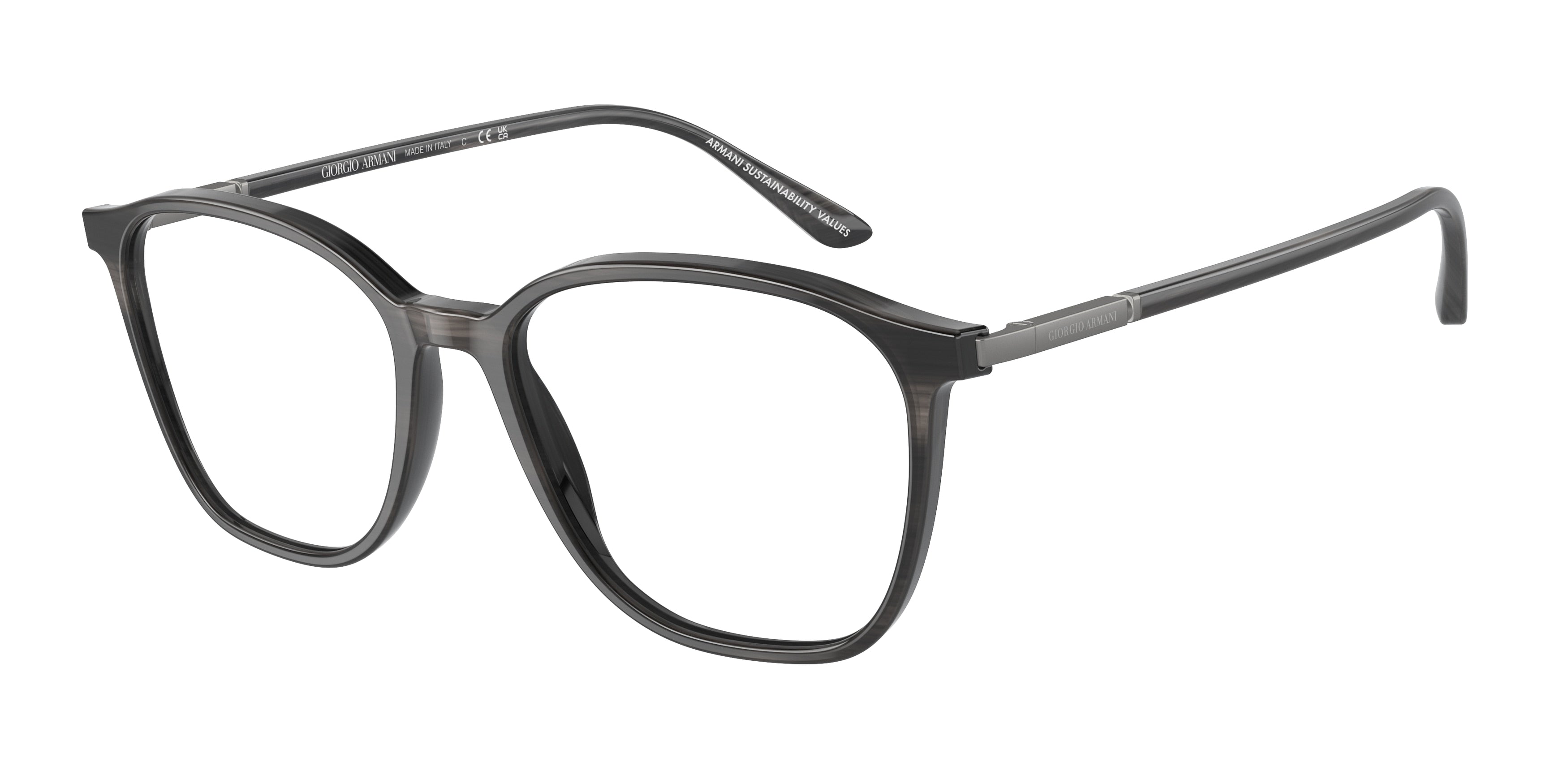 Giorgio Armani AR7236 Square Eyeglasses  5964-Striped Grey 53-145-17 - Color Map Grey