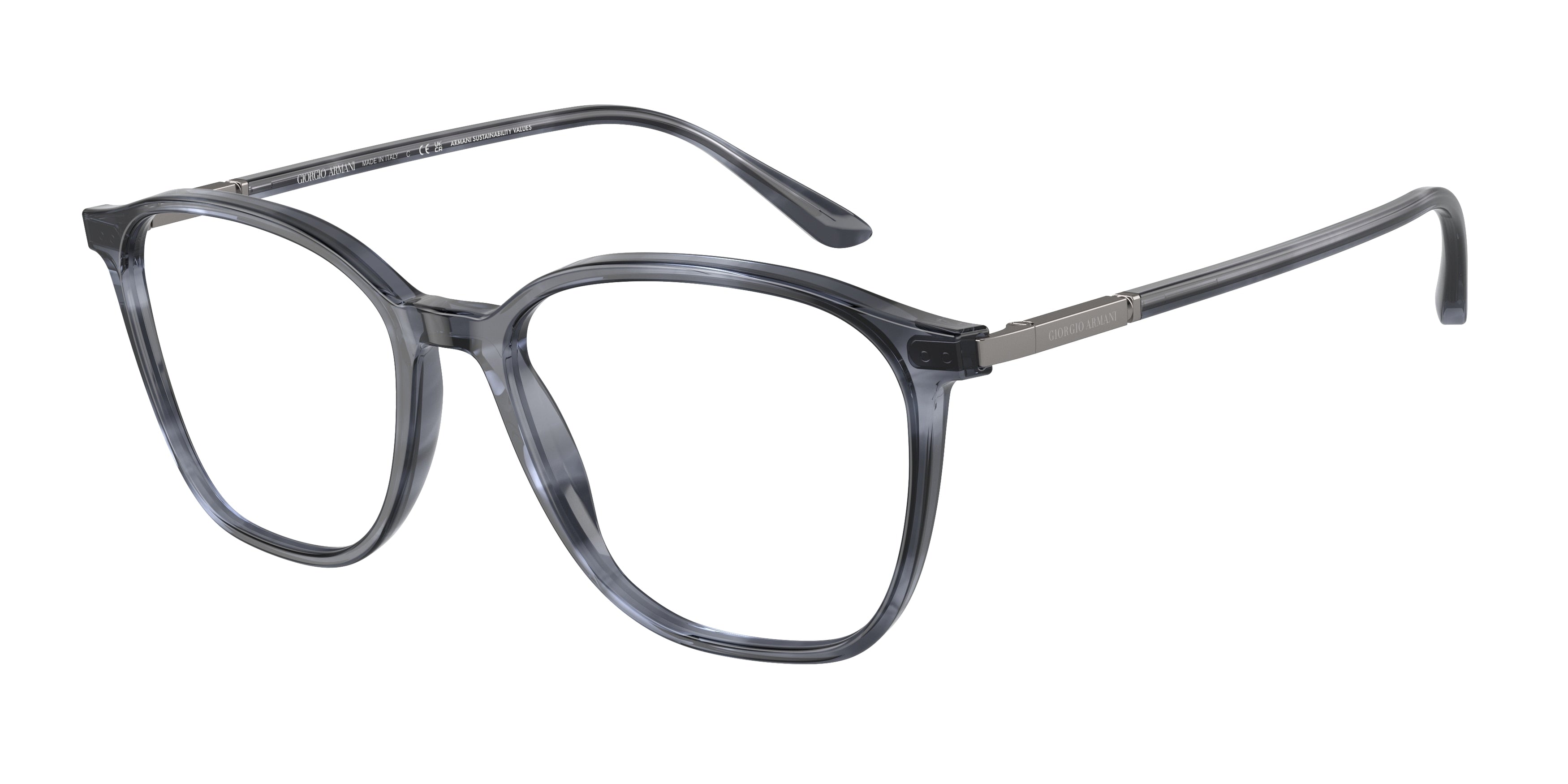 Giorgio Armani AR7236 Square Eyeglasses  5986-Striped Blue 53-145-17 - Color Map Blue
