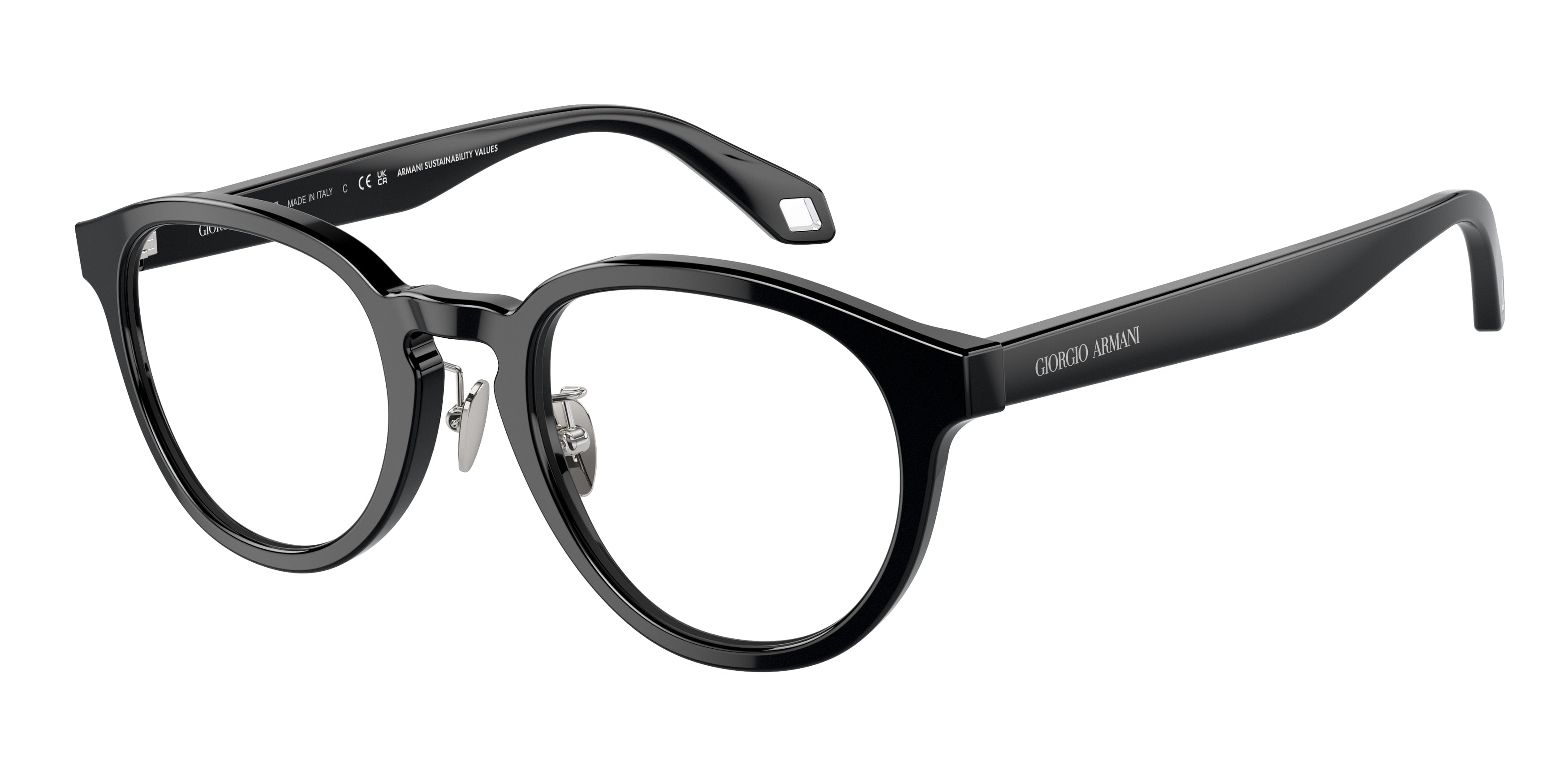 Giorgio Armani AR7248F Phantos Eyeglasses 5875-Black 50-145-22 - Color Map Black