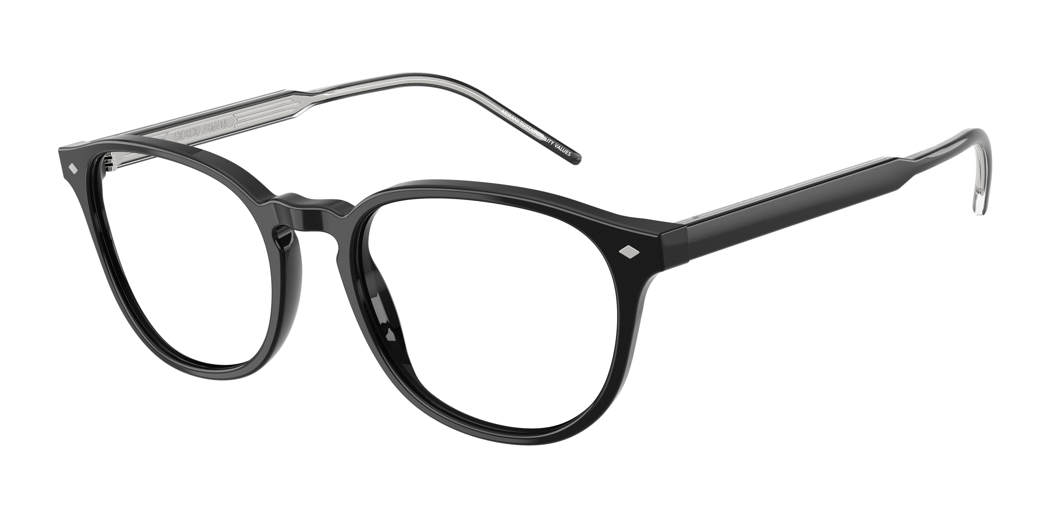 Giorgio Armani AR7259 Phantos Eyeglasses  5875-Black 52-145-19 - Color Map Black