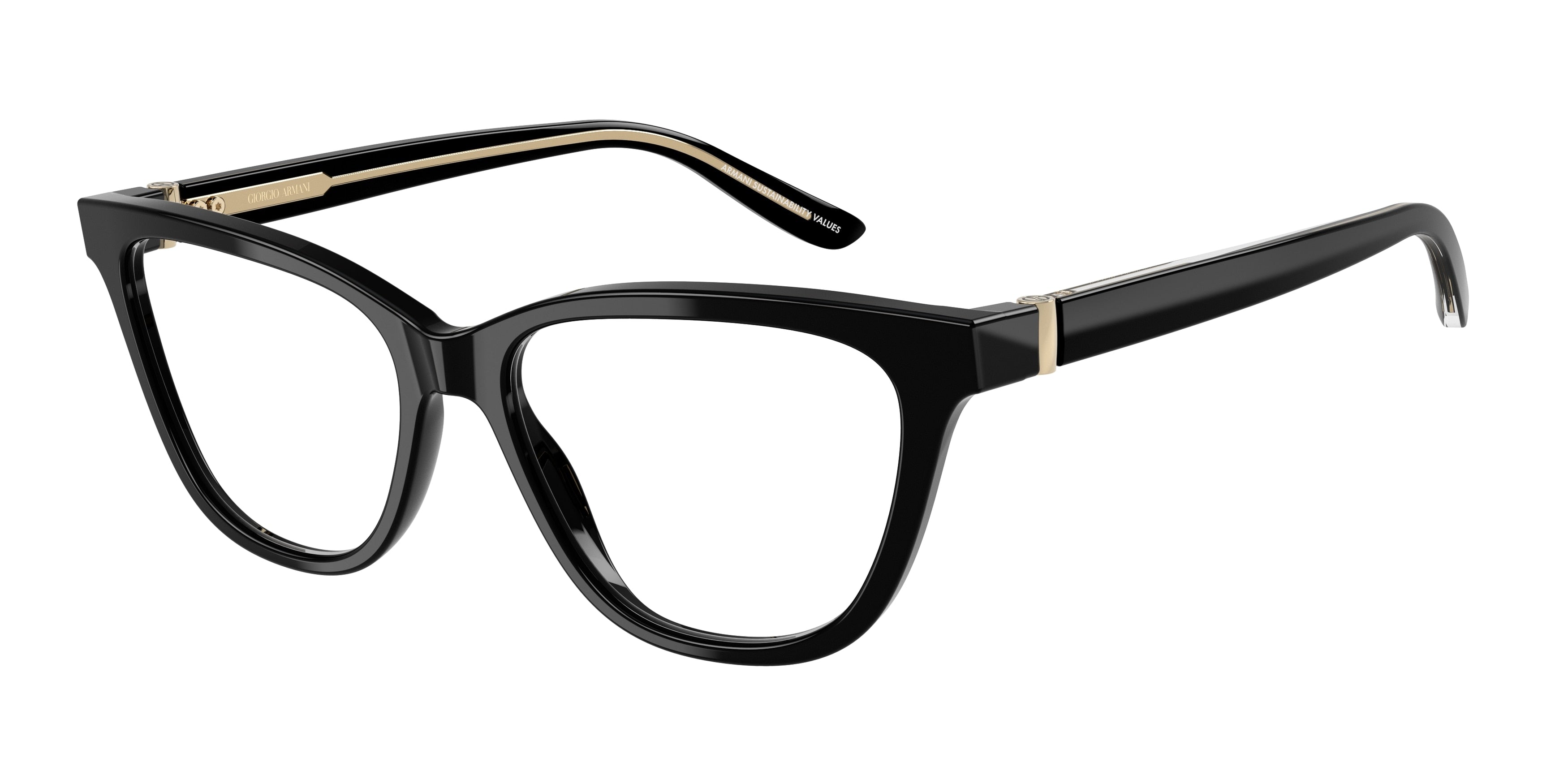 Giorgio Armani AR7263F Cat Eye Eyeglasses 5875-Black 53-140-16 - Color Map Black
