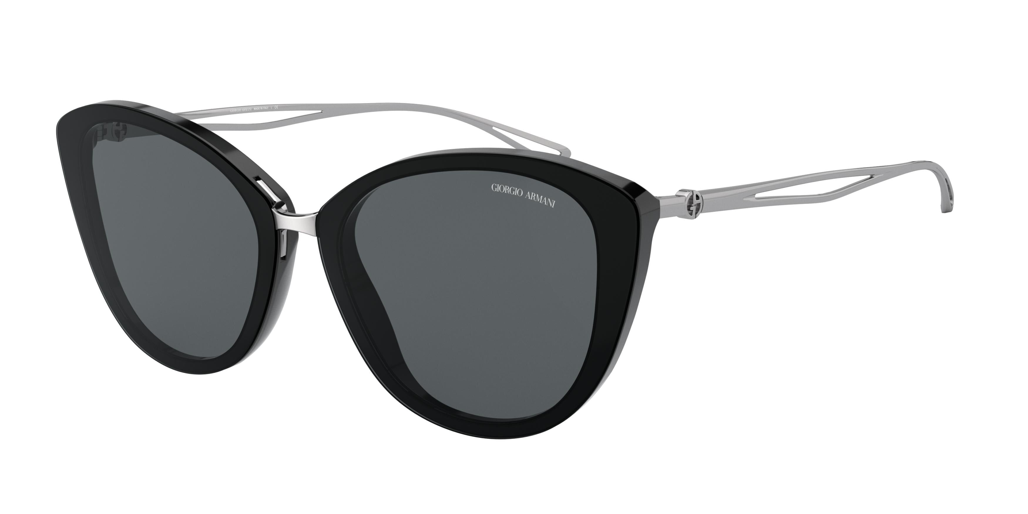 Giorgio Armani AR8123 Cat Eye Sunglasses  500187-Black 64-140-10 - Color Map Black