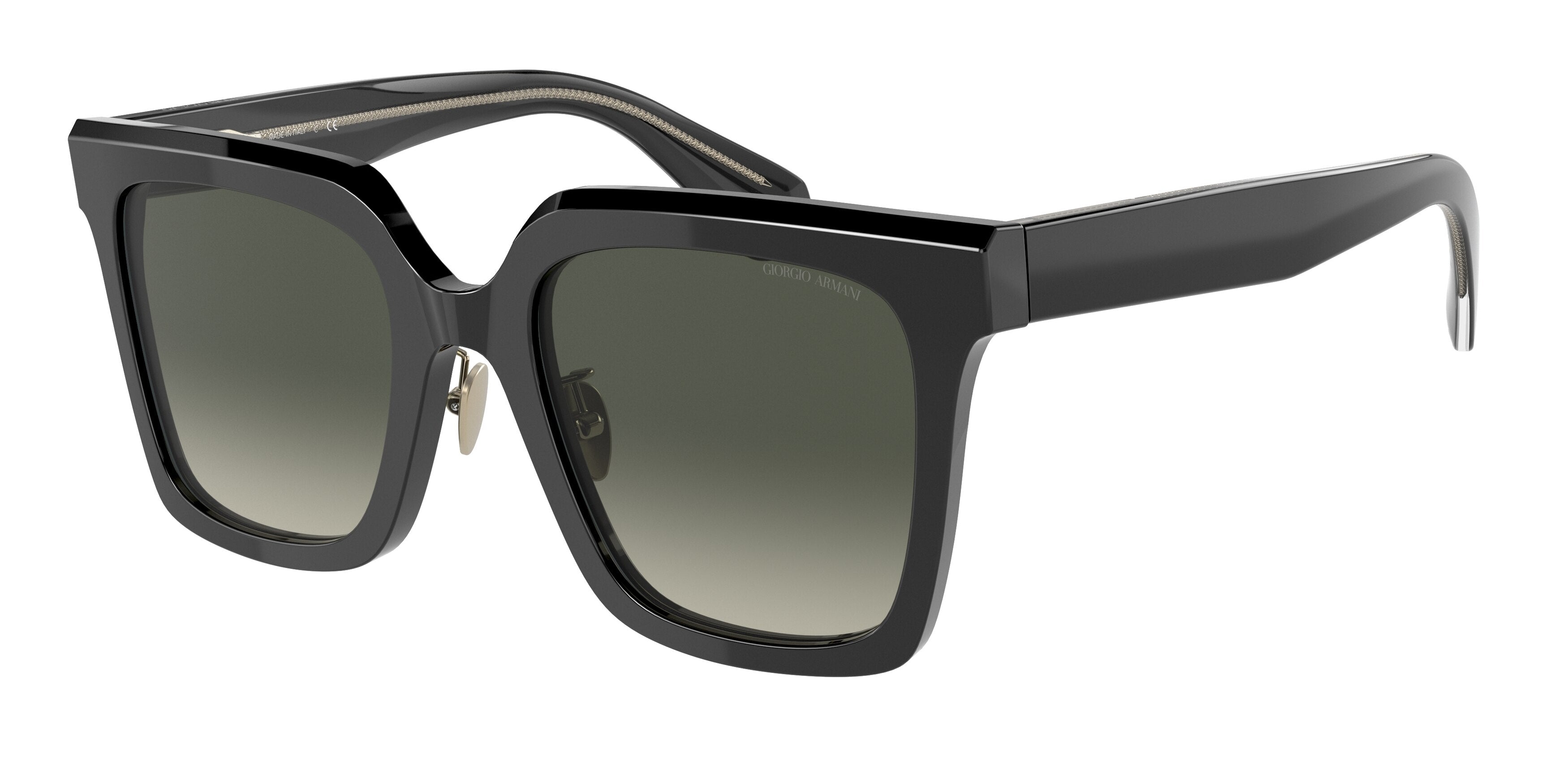Giorgio Armani AR8156F Square Sunglasses 587571-Black 52-140-21 - Color Map Black