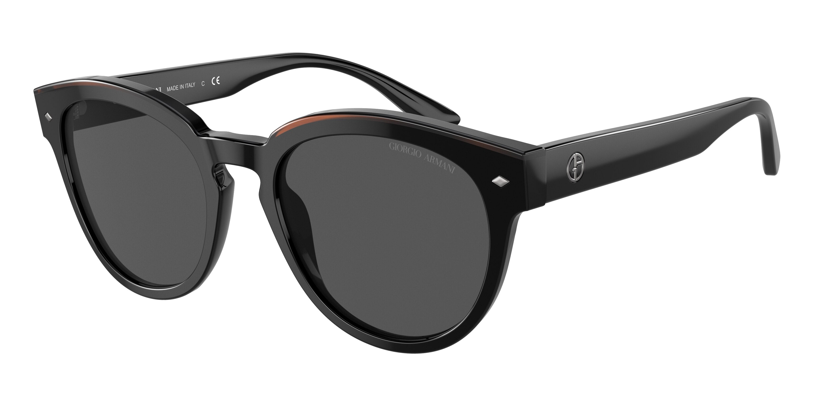 Giorgio Armani AR8164F Phantos Sunglasses 500187-Black/Brown 55-145-20 - Color Map Black