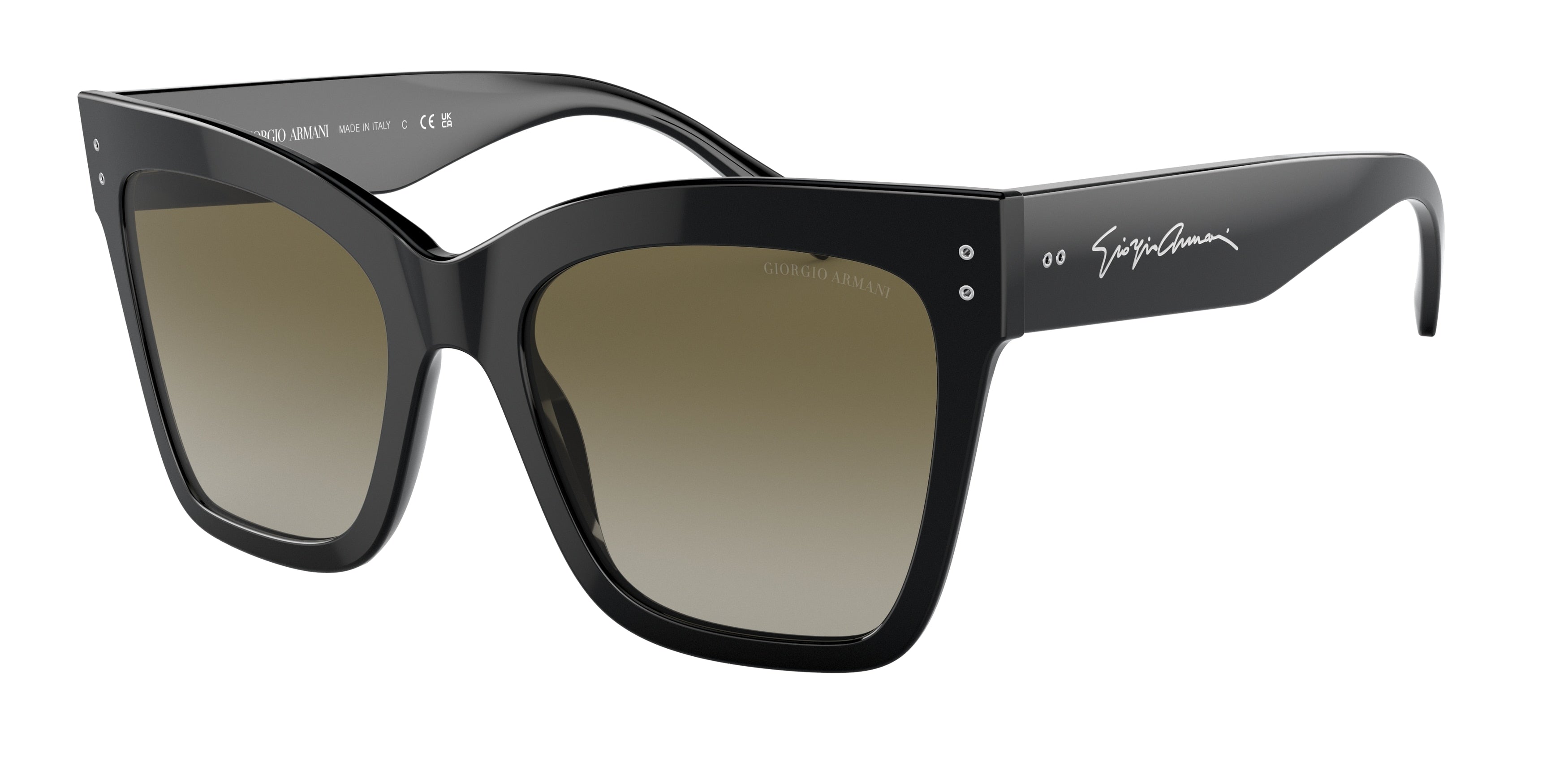 Giorgio Armani AR8175 Square Sunglasses 50018E-Black 54-140-20 - Color Map Black