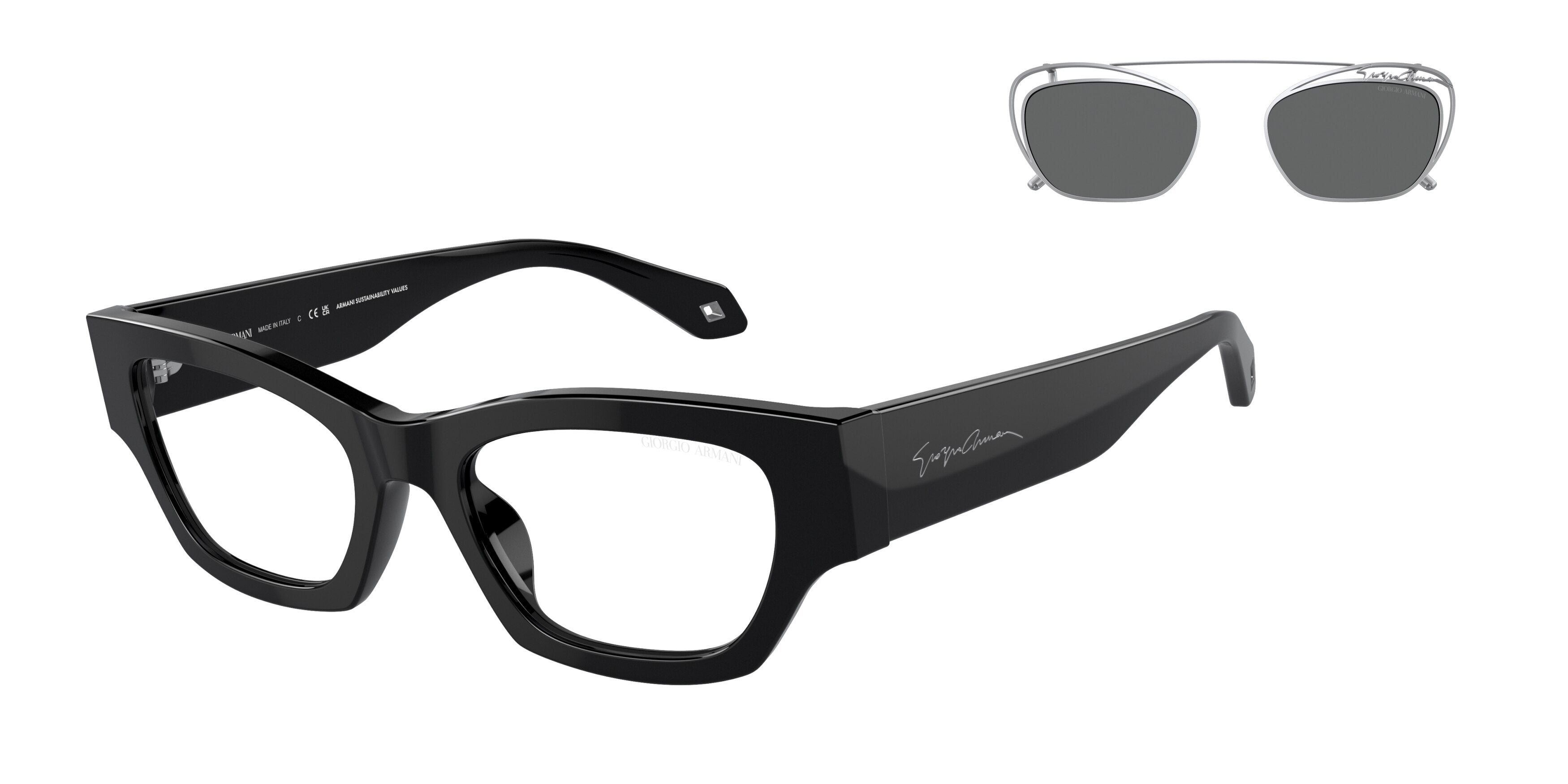 Giorgio Armani AR8185U Cat Eye Sunglasses 58751W-Black 50-140-19 - Color Map Black