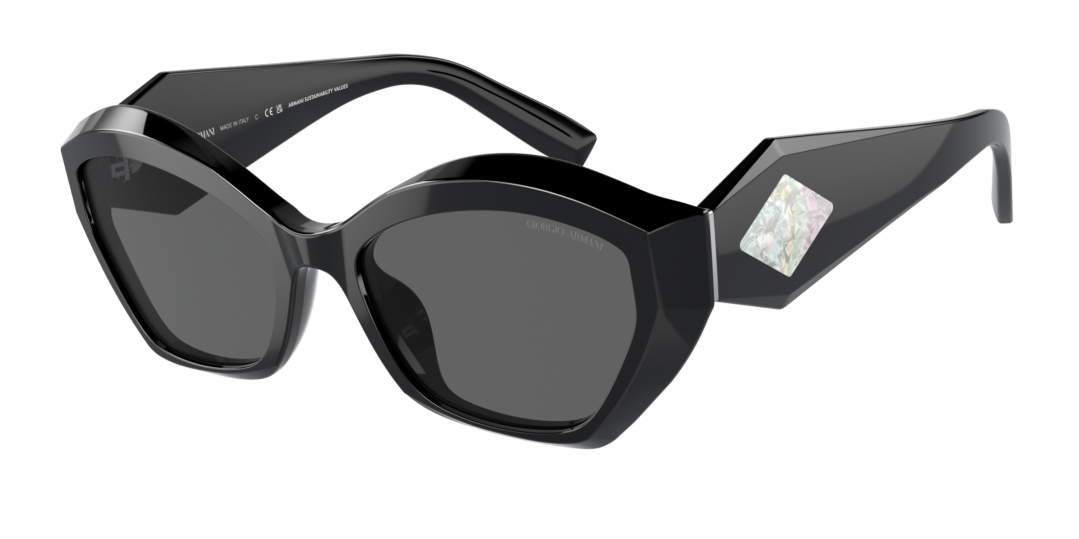 Giorgio Armani AR8187U Butterfly Sunglasses 5875B1-Black 54-140-18 - Color Map Black