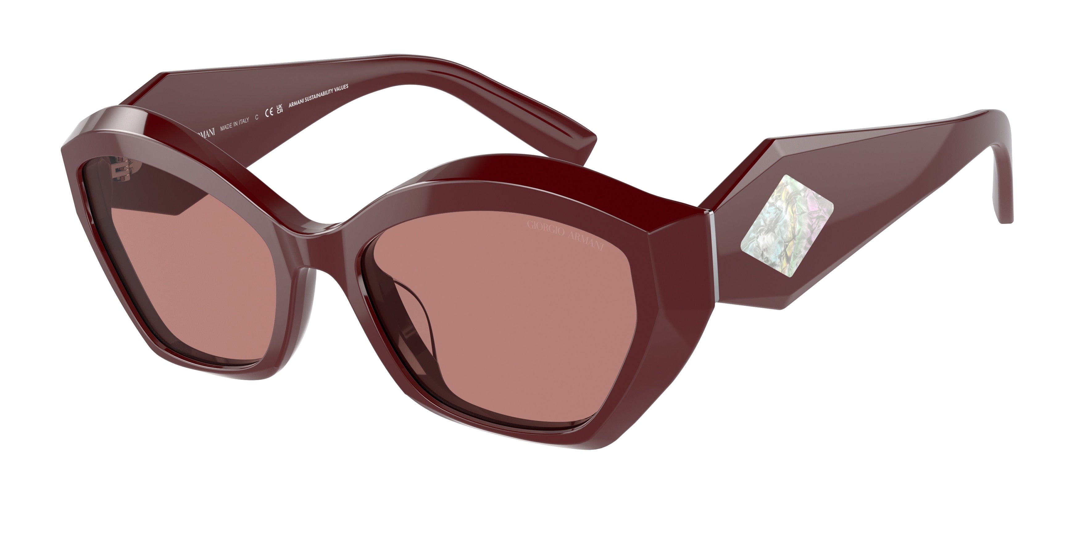 Giorgio Armani AR8187U Butterfly Sunglasses 599430-Bordeaux 54-140-18 - Color Map Red