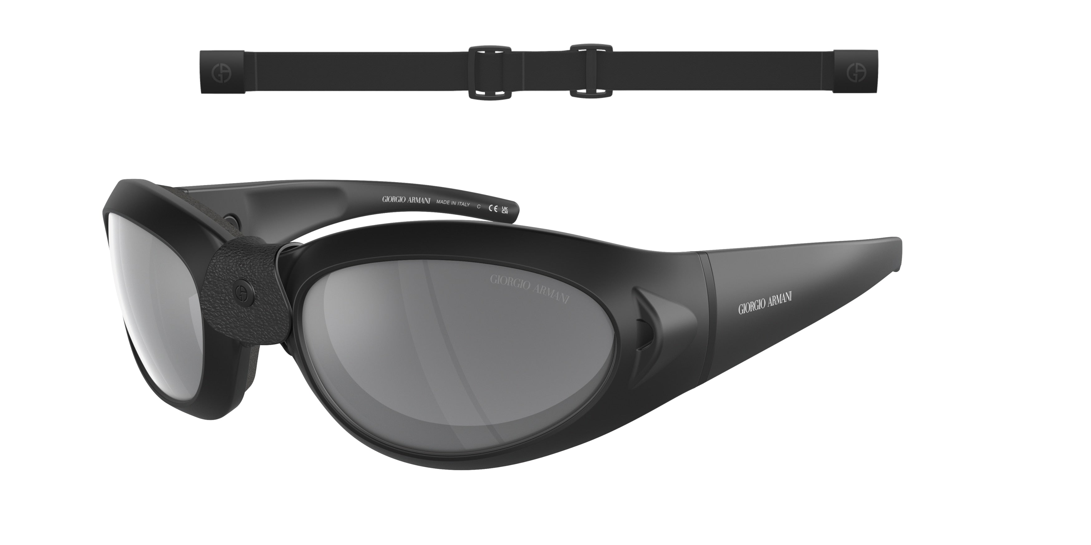 Giorgio Armani AR8201Q Oval Sunglasses  50426G-Matte Black 61-120-23 - Color Map Black