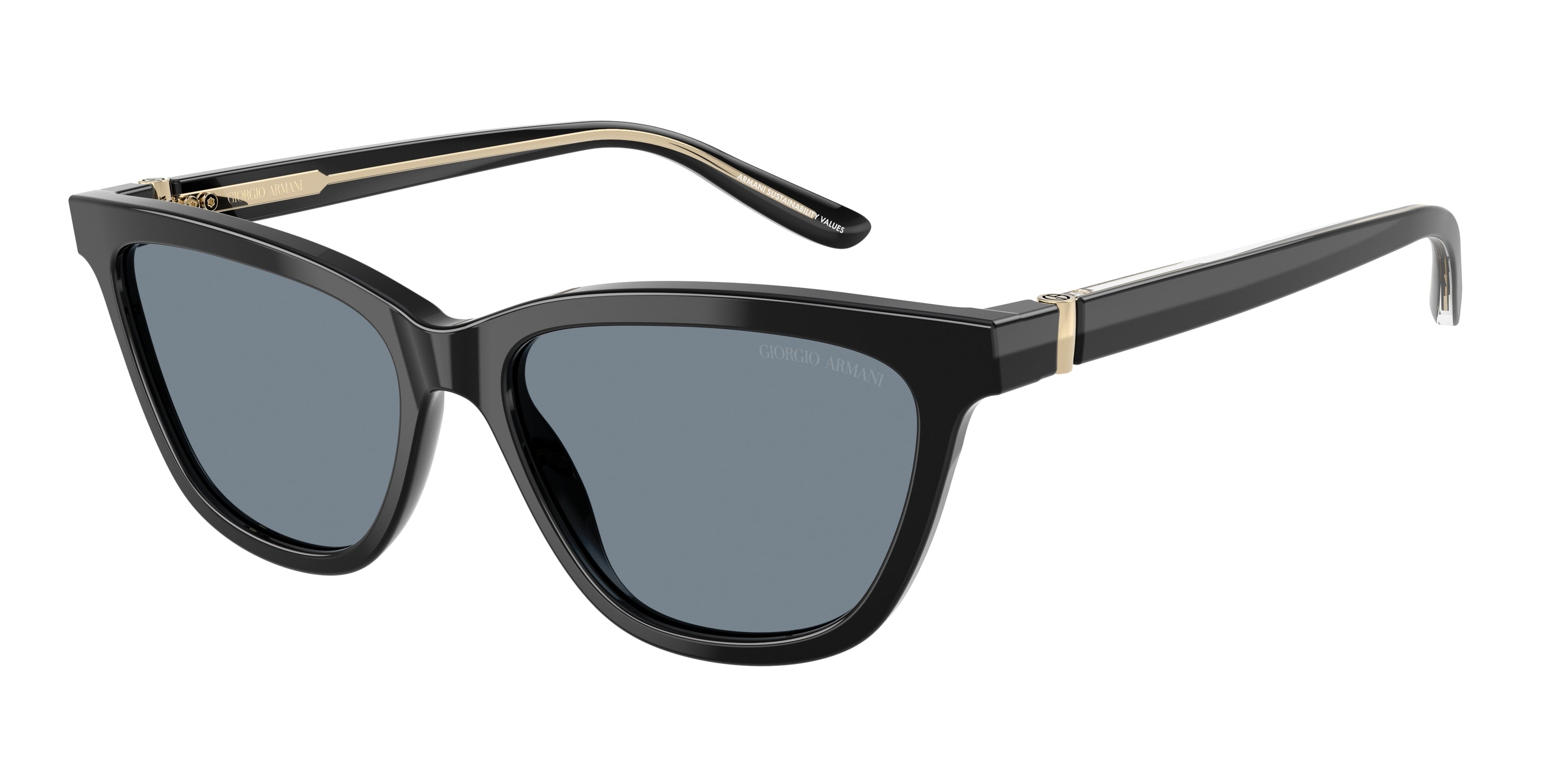 Giorgio Armani AR8221F Cat Eye Sunglasses 587556-Black 55-140-16 - Color Map Black