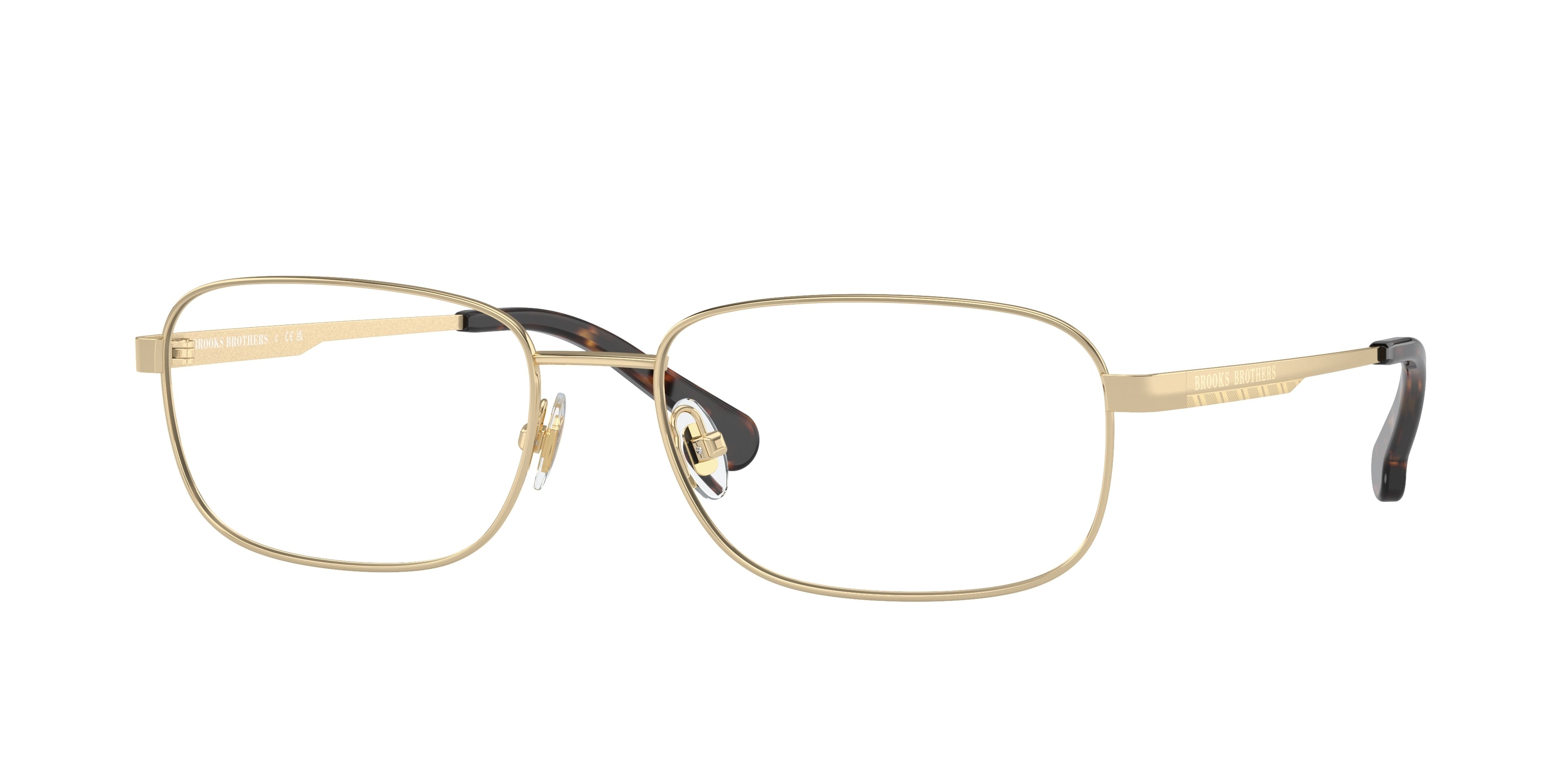 Brooks Brothers BB1057T Rectangle Eyeglasses 1012-Light Gold 59-140-17 - Color Map Gold