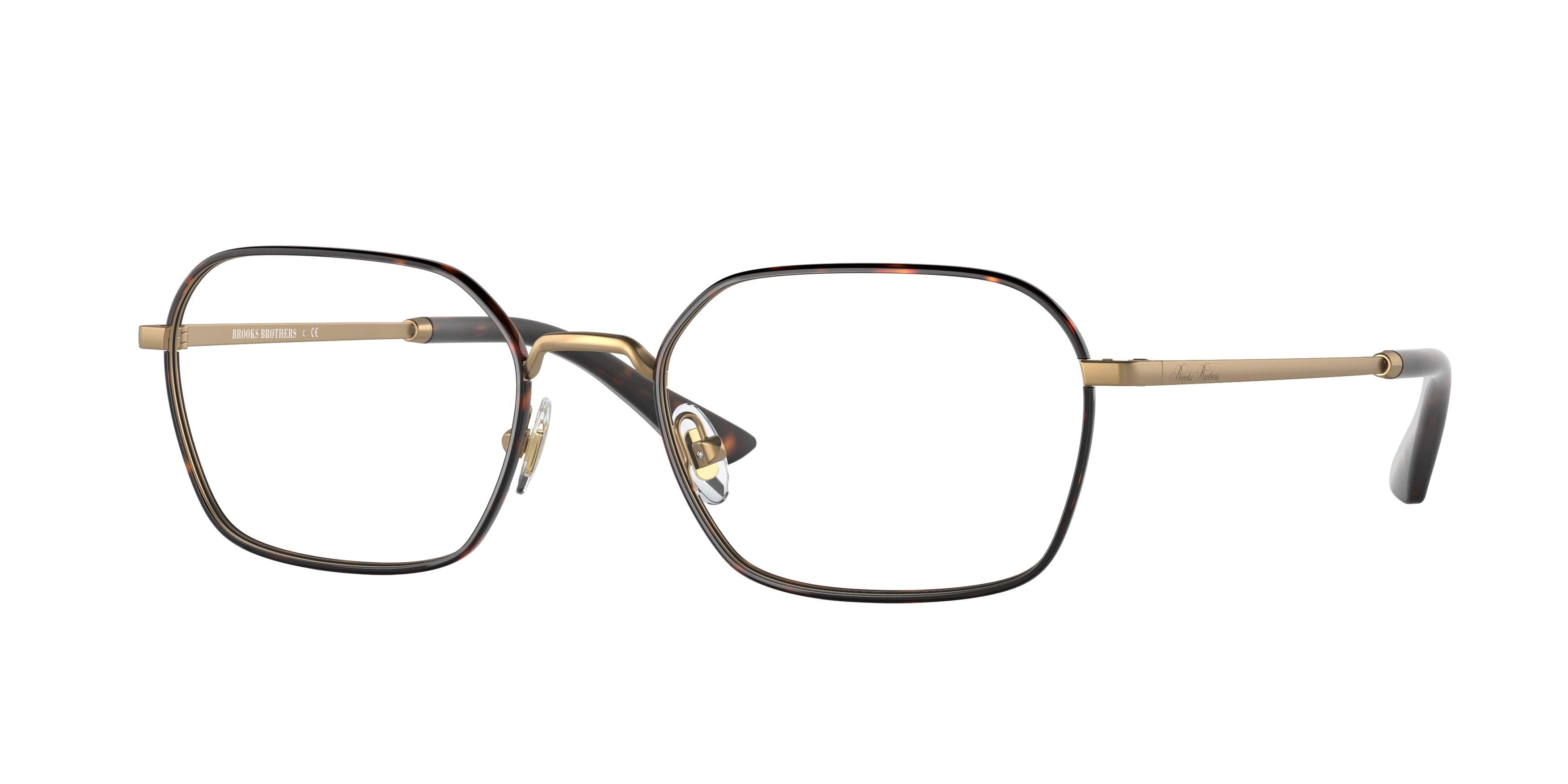 Brooks Brothers BB1090 Pillow Eyeglasses  1528-Dark Tortoise Windsor Rim 54-145-19 - Color Map Tortoise