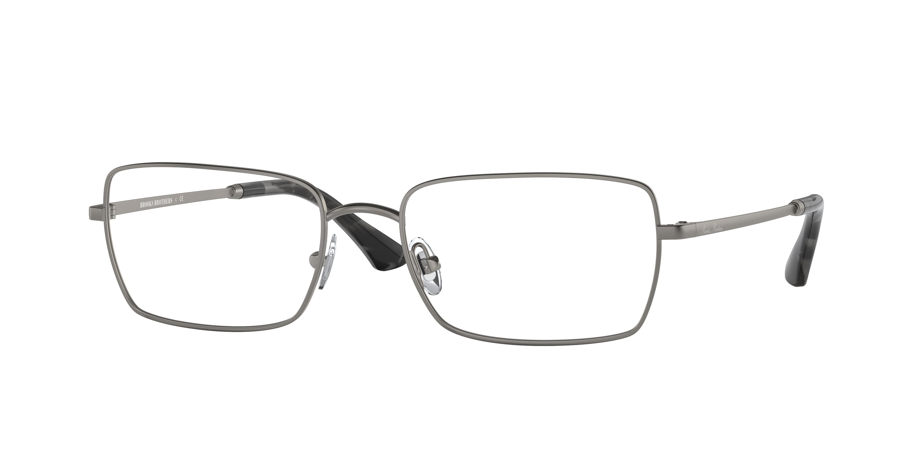 Brooks Brothers BB1092 Pillow Eyeglasses  1001-Matte Gunmetal 55-145-18 - Color Map Grey