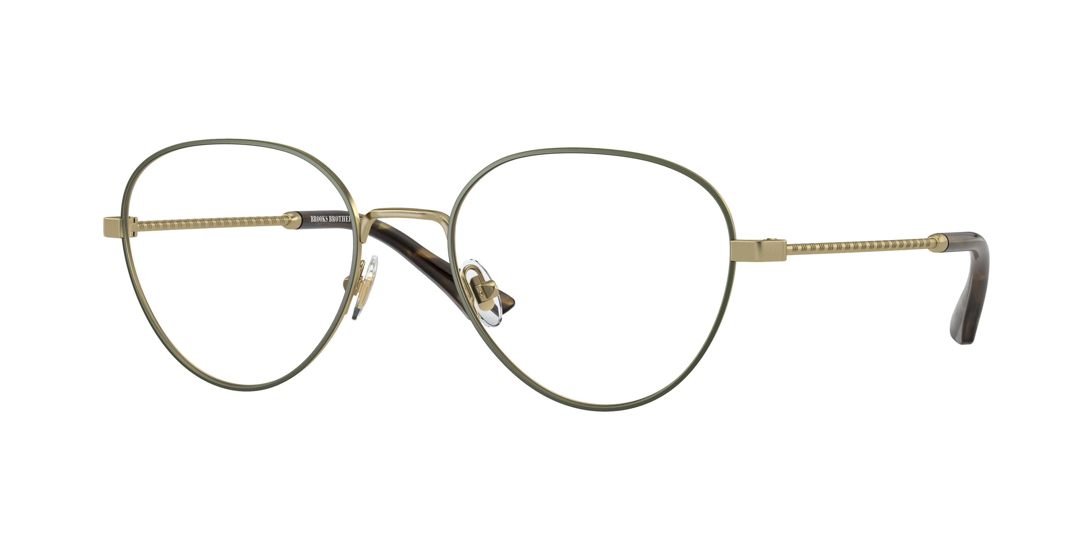 Brooks Brothers BB1093 Round Eyeglasses 1017-Matte Gold 52-145-19 - Color Map Gold
