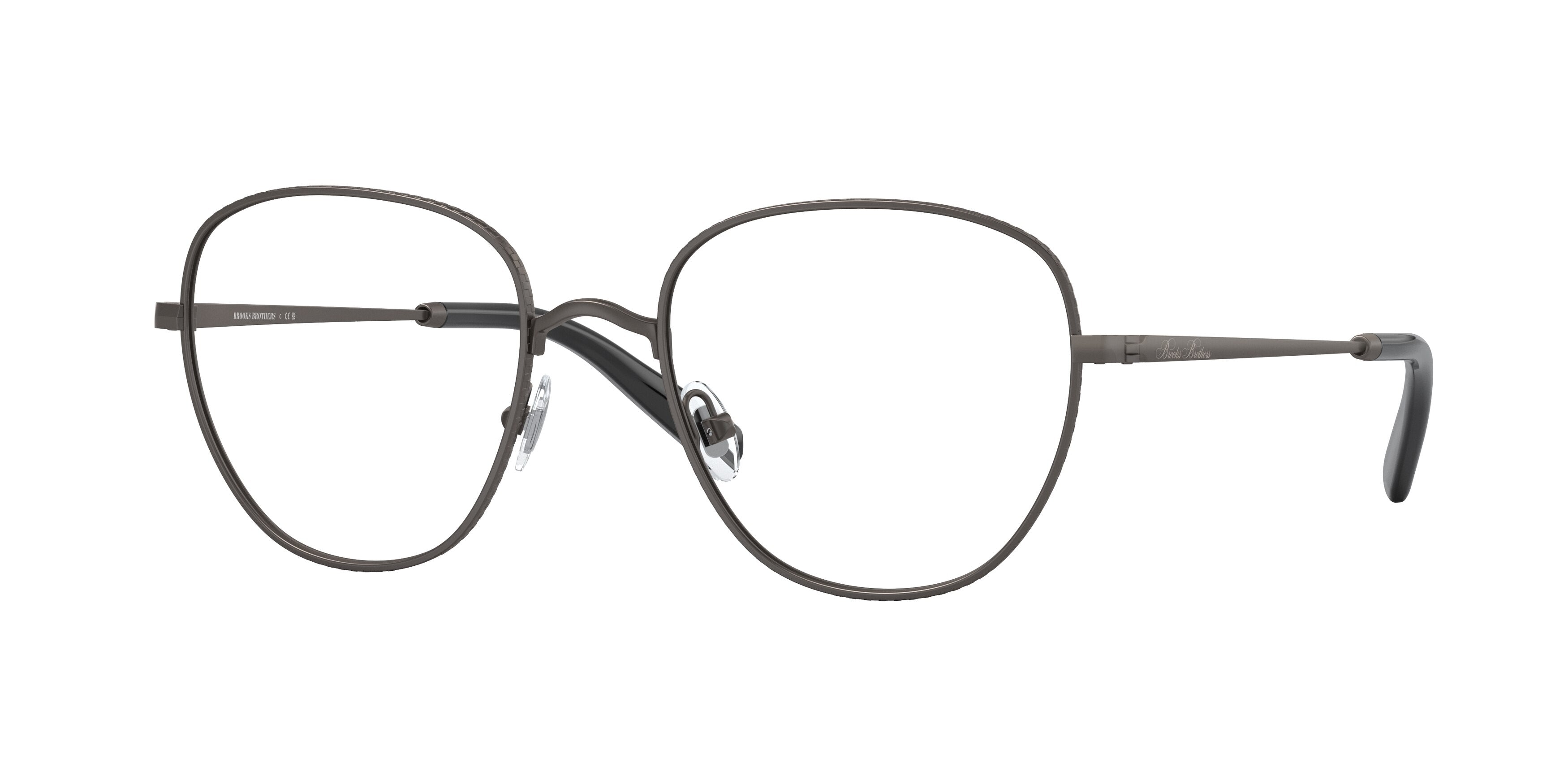 Brooks Brothers BB1103 Round Eyeglasses 1024-Matte Gunmetal 52-145-19 - Color Map Grey