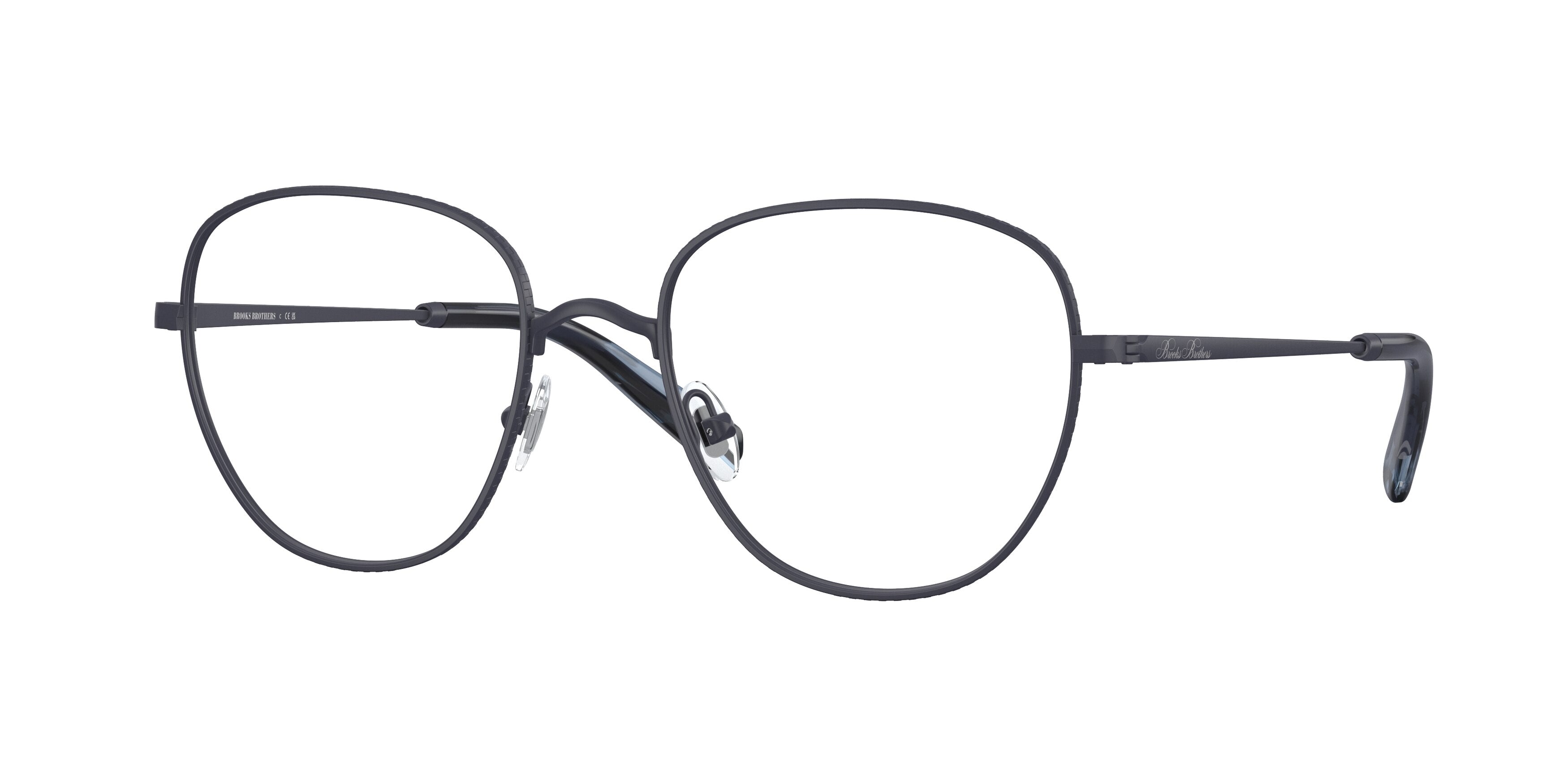 Brooks Brothers BB1103 Round Eyeglasses 1029-Matte Blue 52-145-19 - Color Map Blue