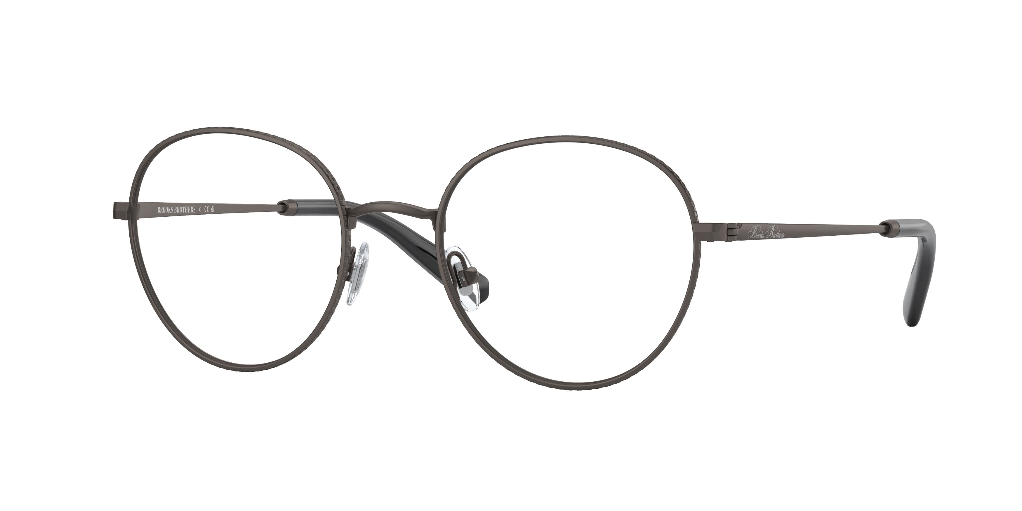 Brooks Brothers BB1104 Round Eyeglasses  1024-Matte Gunmetal 50-145-20 - Color Map Grey