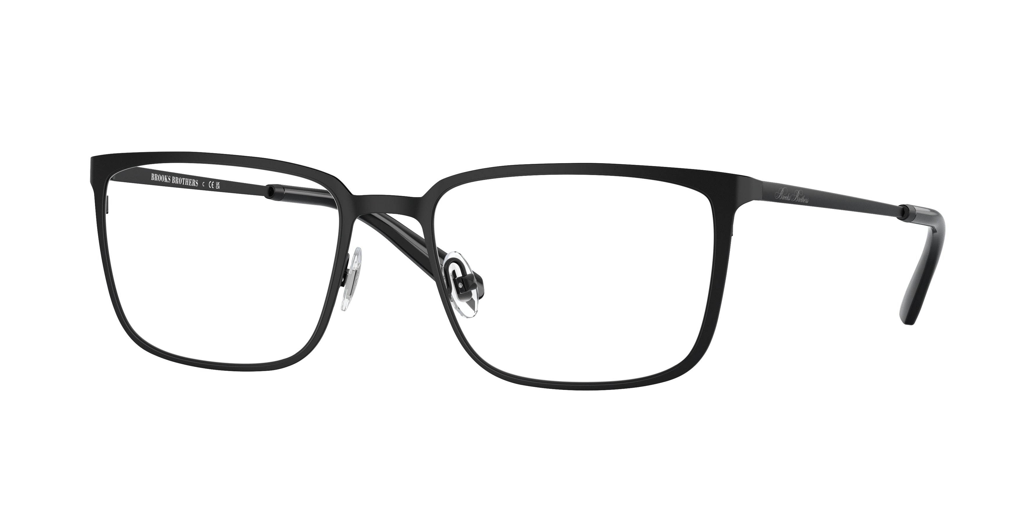 Brooks Brothers BB1110 Rectangle Eyeglasses 1009-Matte Black 56-145-19 - Color Map Black