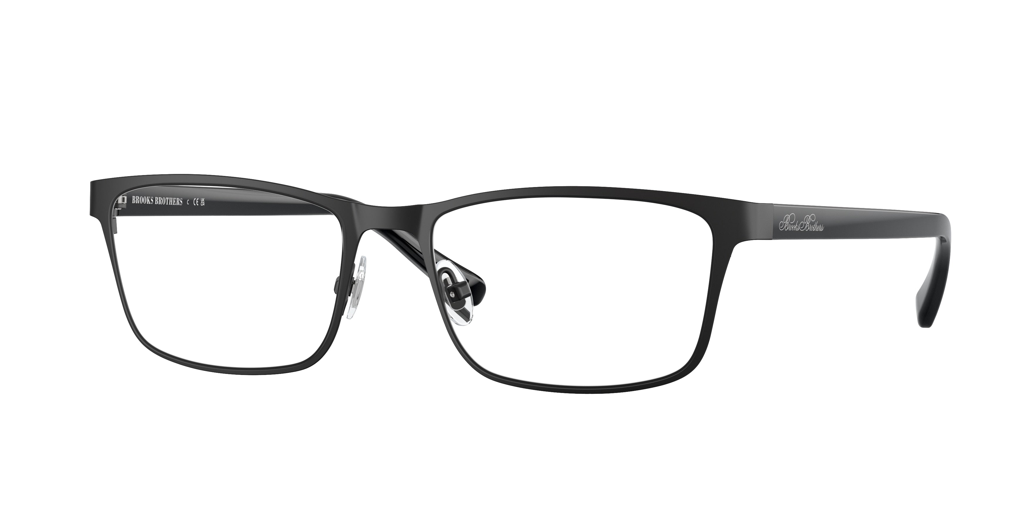 Brooks Brothers BB1112T Rectangle Eyeglasses 1009-Matte Black 55-145-18 - Color Map Black