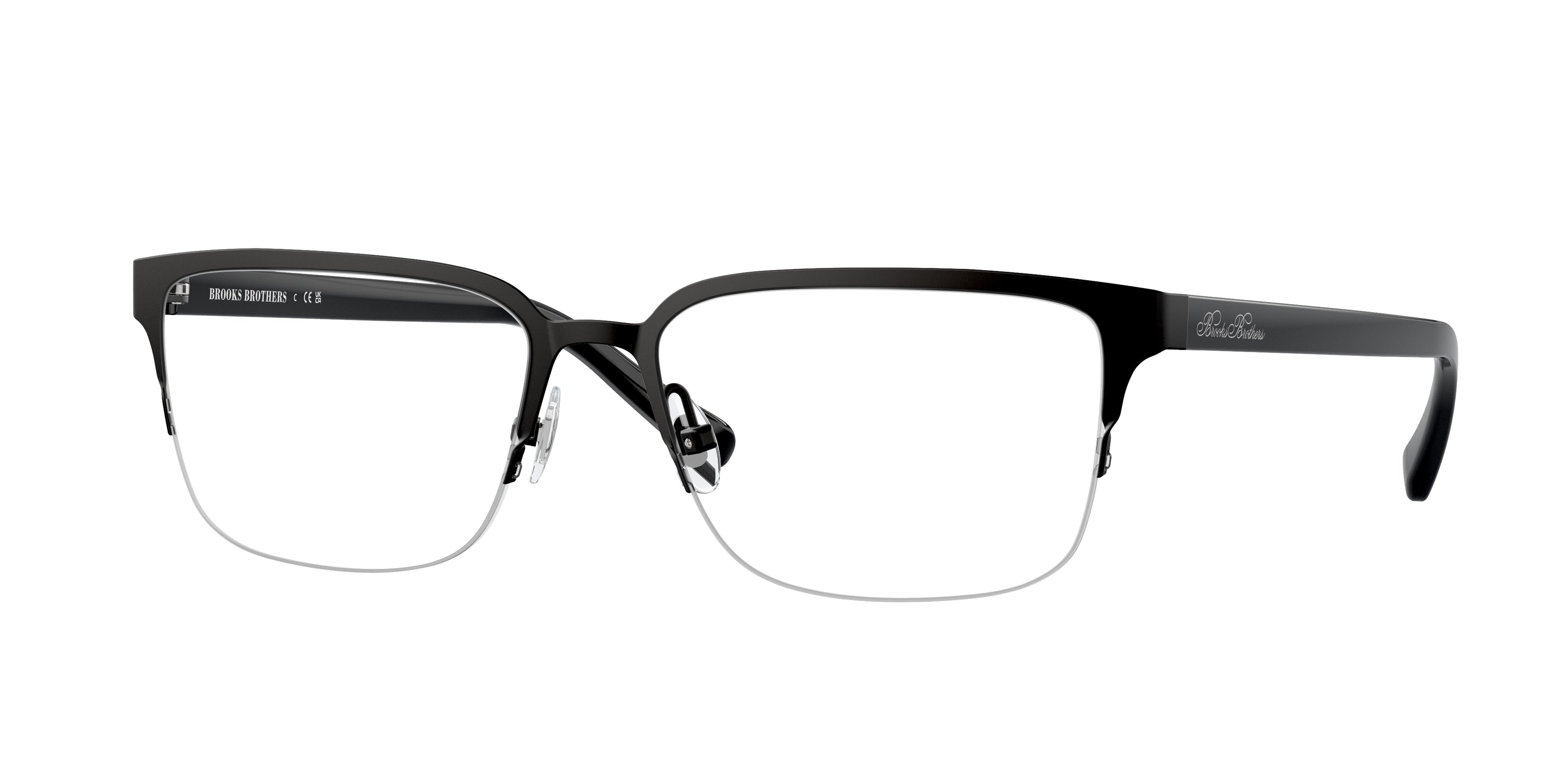 Brooks Brothers BB1113T Rectangle Eyeglasses 1009-Matte Black 57-145-17 - Color Map Black