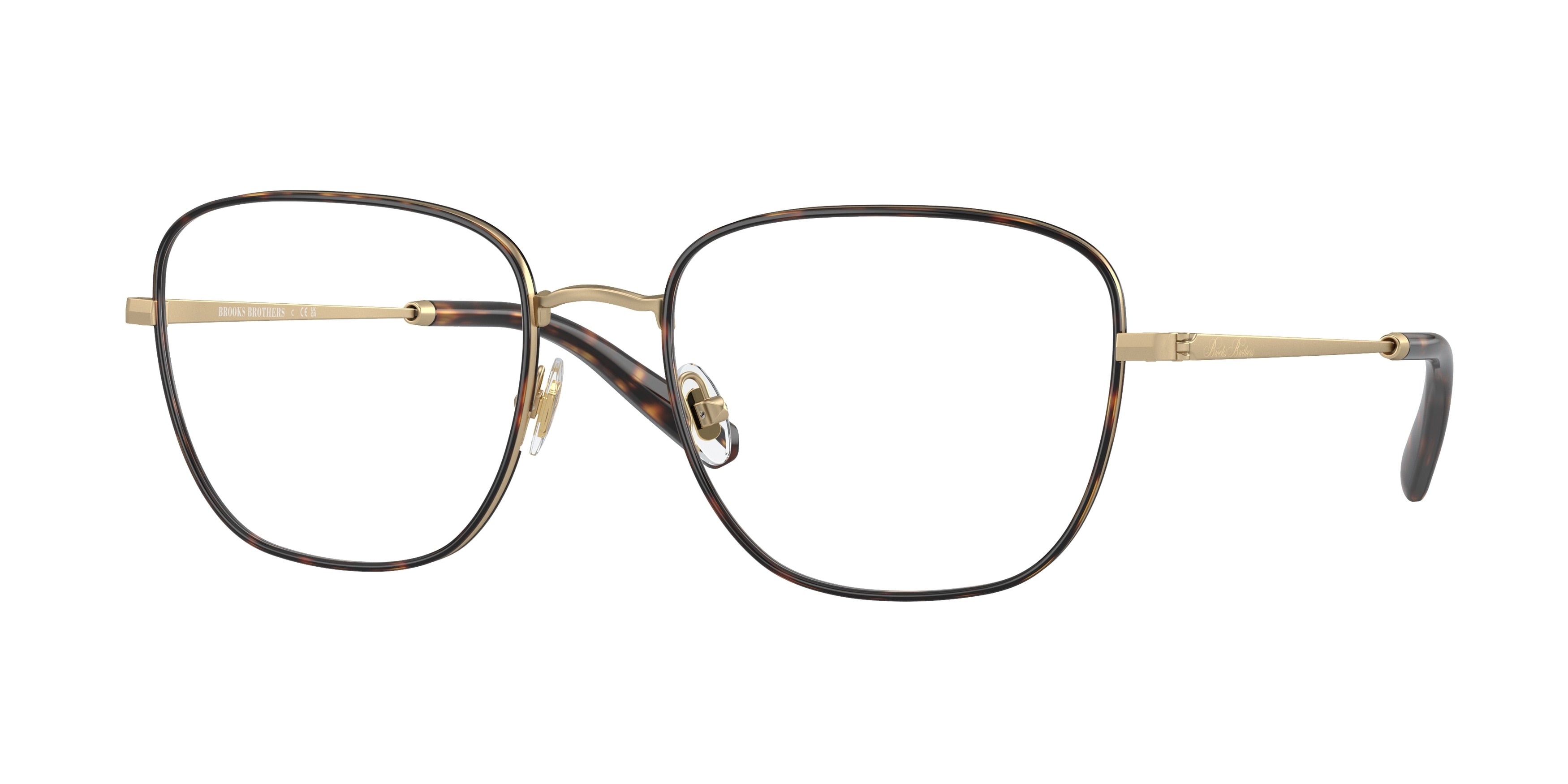 Brooks Brothers BB1115J Square Eyeglasses 1026-Light Gold 56-145-20 - Color Map Gold