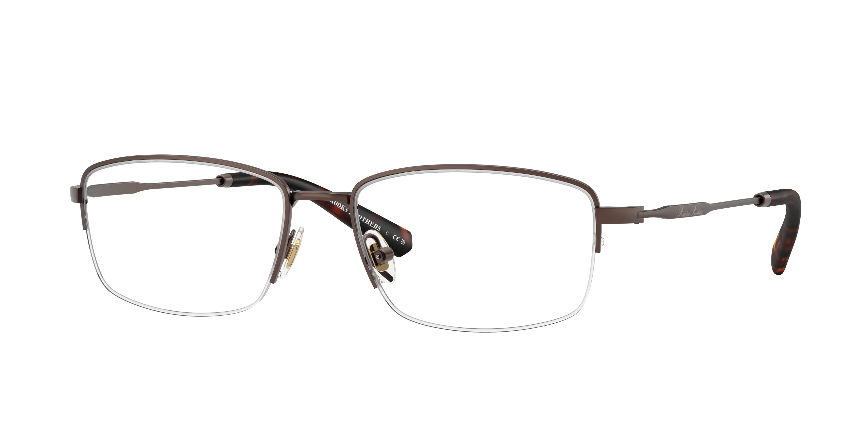 Brooks Brothers BB1117 Oval Eyeglasses  1021-Matte Bronze 56-145-17 - Color Map Copper
