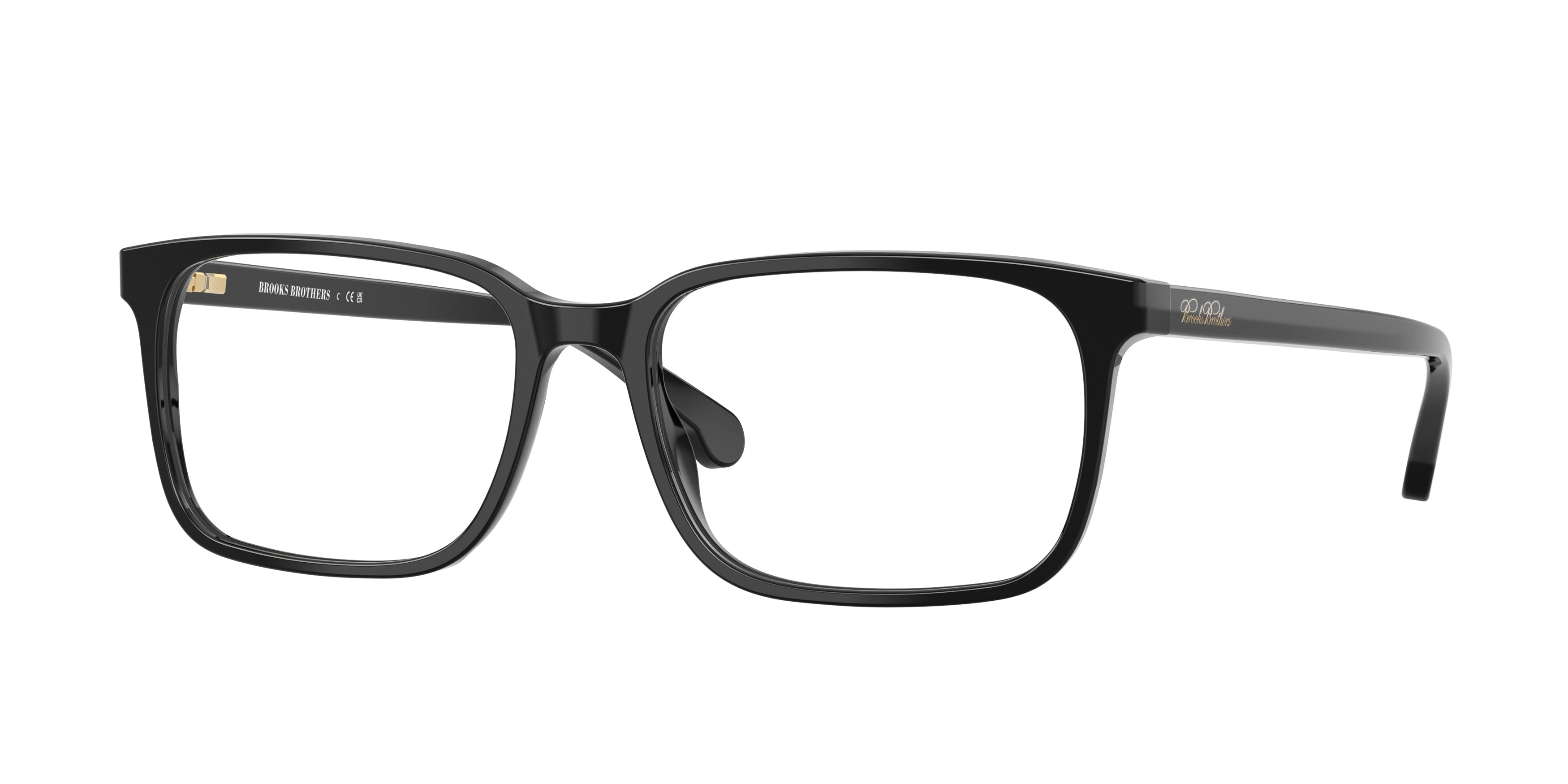 Brooks Brothers BB2033 Rectangle Eyeglasses 6000-Black 56-145-17 - Color Map Black