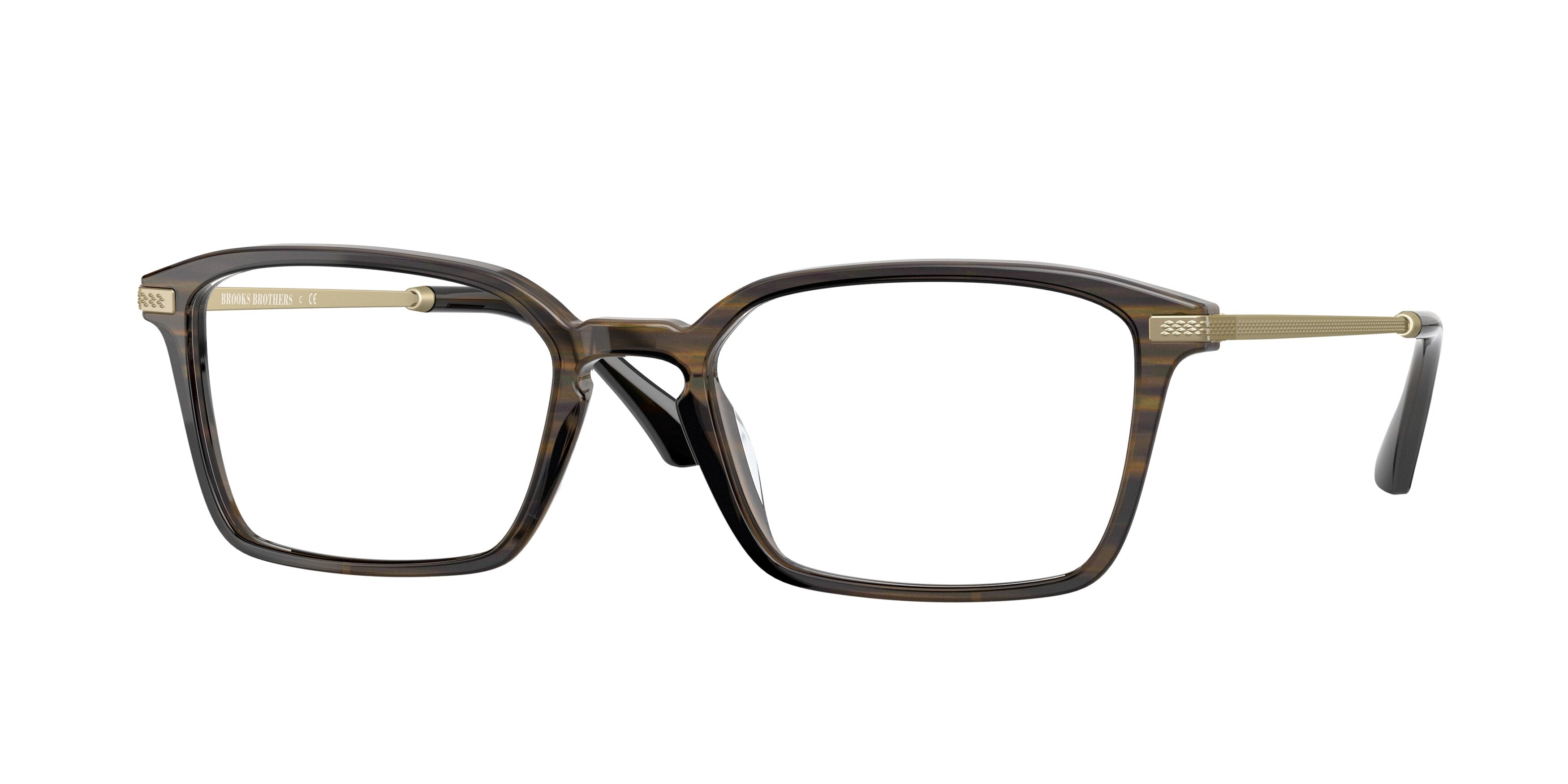 Brooks Brothers BB2047 Pillow Eyeglasses  6102-Brown Horn 54-150-19 - Color Map Brown