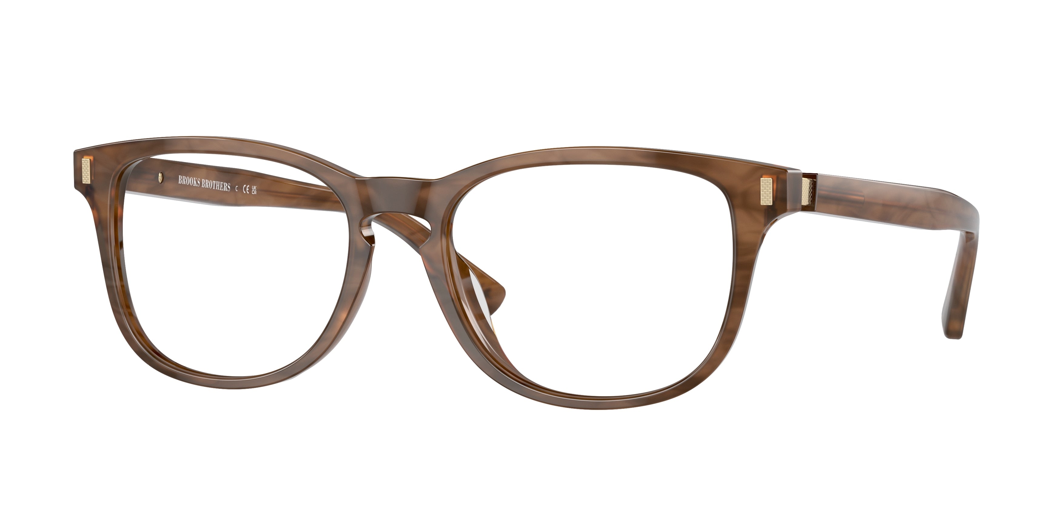 Brooks Brothers BB2060U Round Eyeglasses  6166-Brown Horn Bio 55-145-18 - Color Map Brown