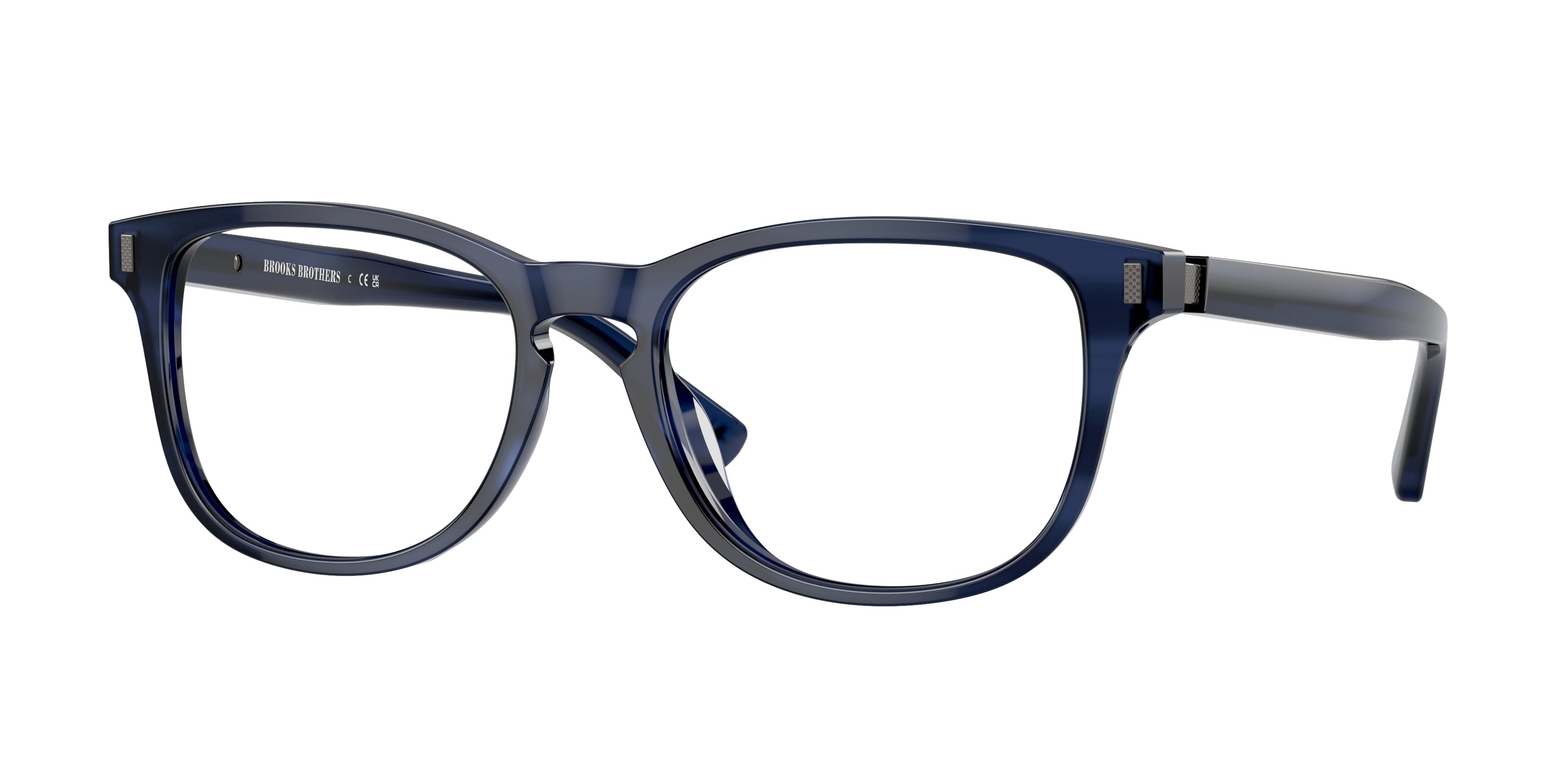 Brooks Brothers BB2060U Round Eyeglasses  6167-Navy Horn 55-145-18 - Color Map Blue