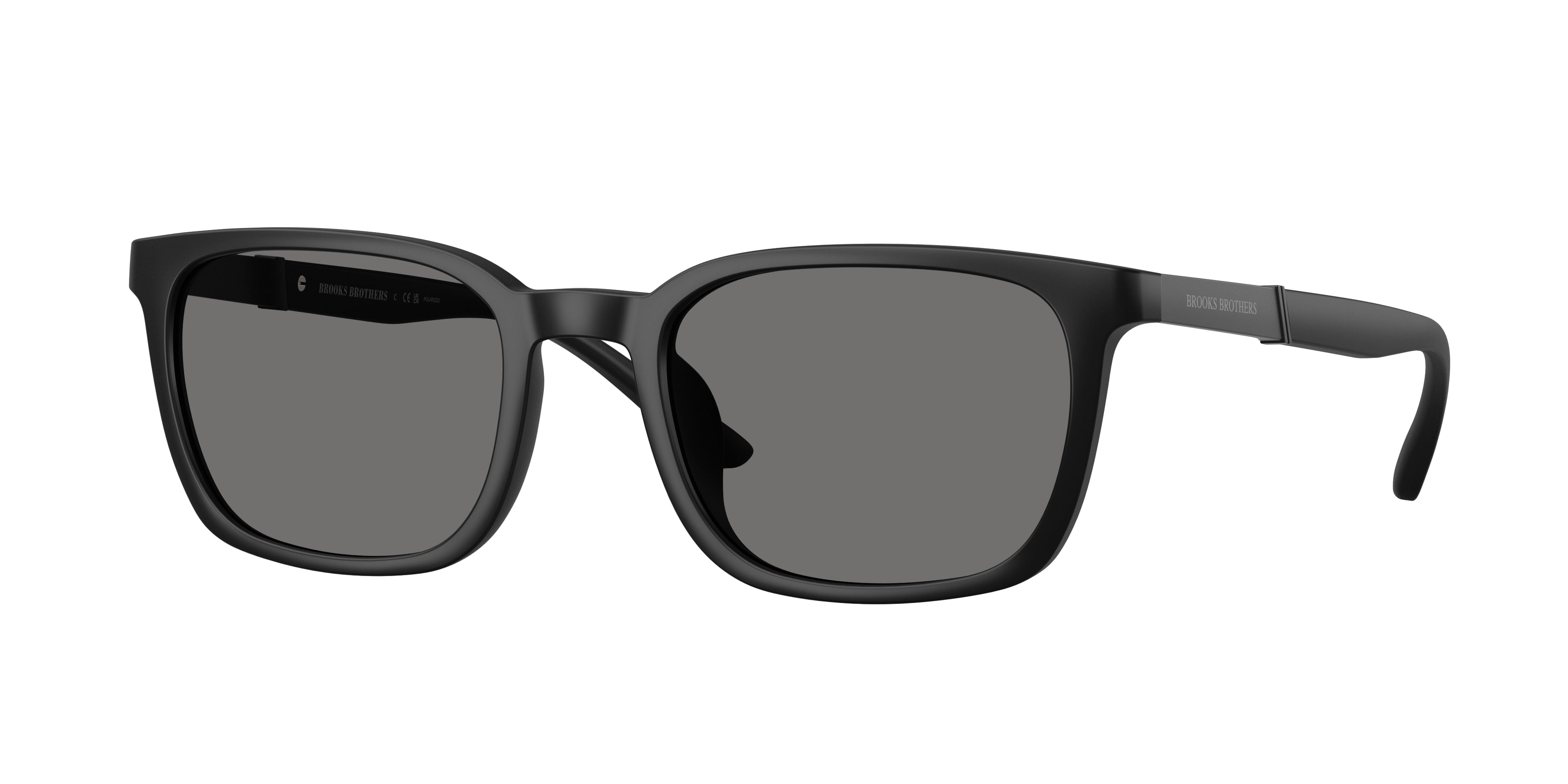 Brooks Brothers BB5054U Rectangle Sunglasses 606481-Matte Black 53-145-19 - Color Map Black