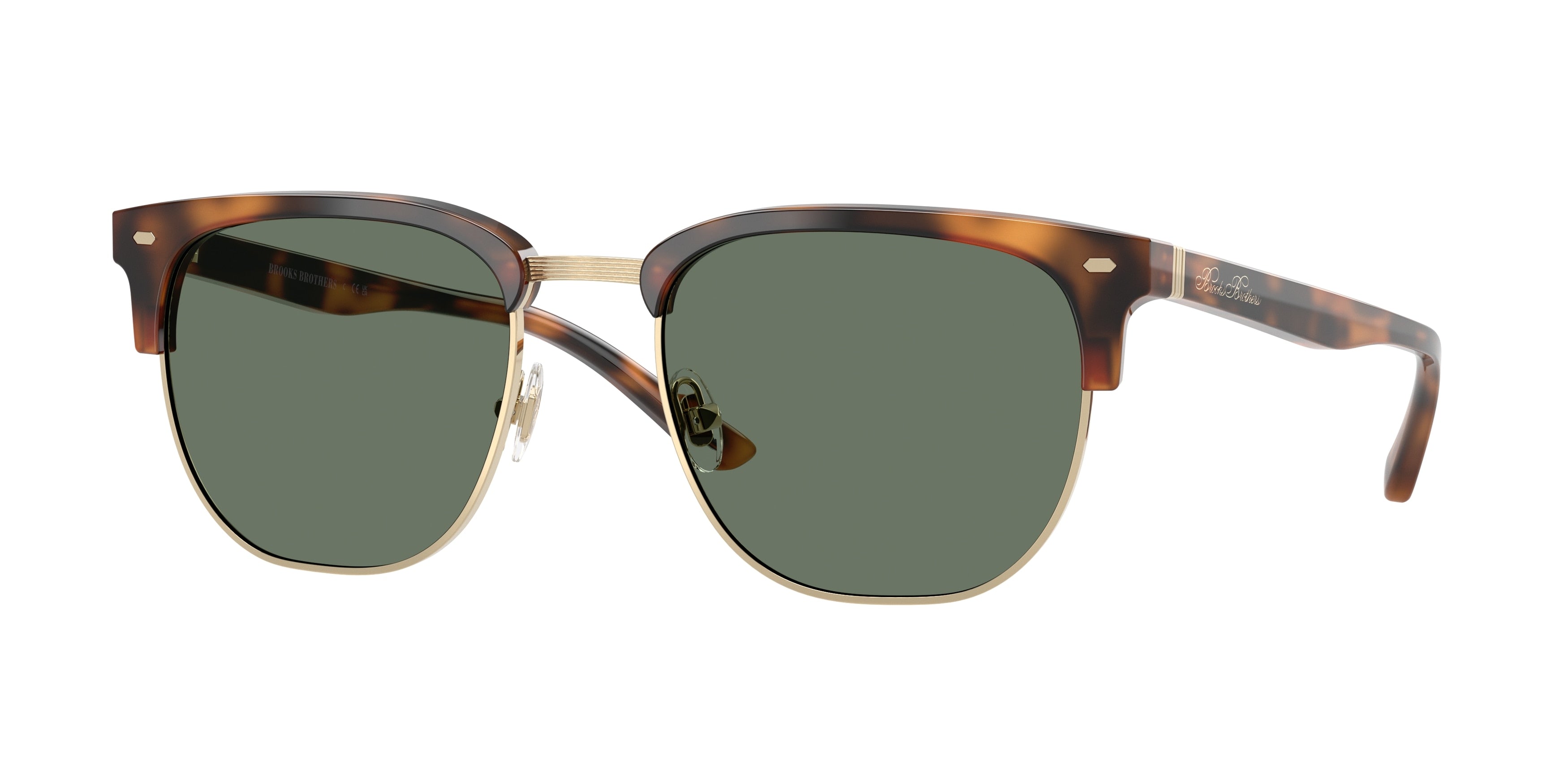 Brooks Brothers BB5056 Square Sunglasses  61613H-Warm Tortoise 54-145-20 - Color Map Tortoise