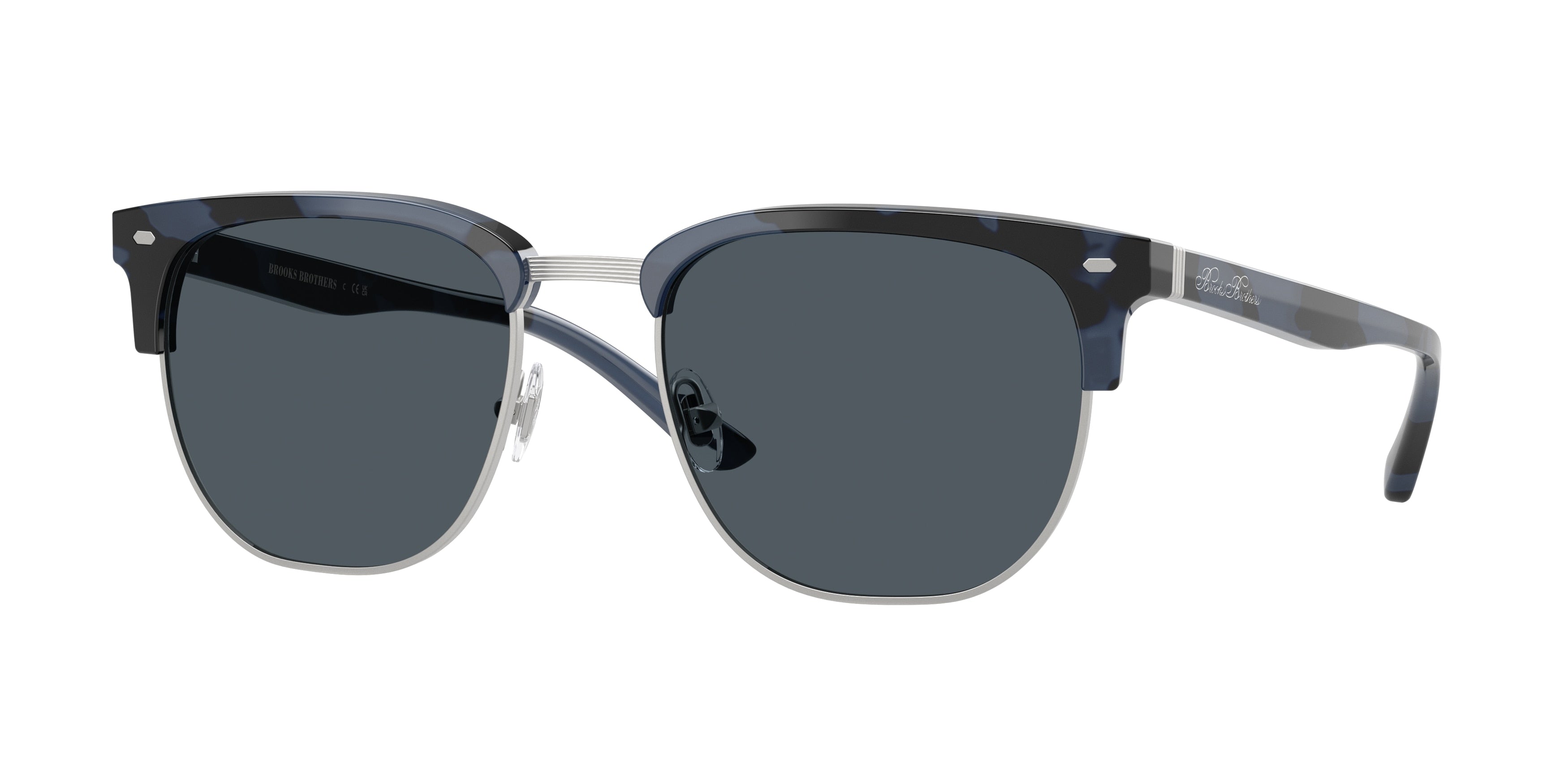 Brooks Brothers BB5056 Square Sunglasses  616981-Navy Tortoise 54-145-20 - Color Map Blue