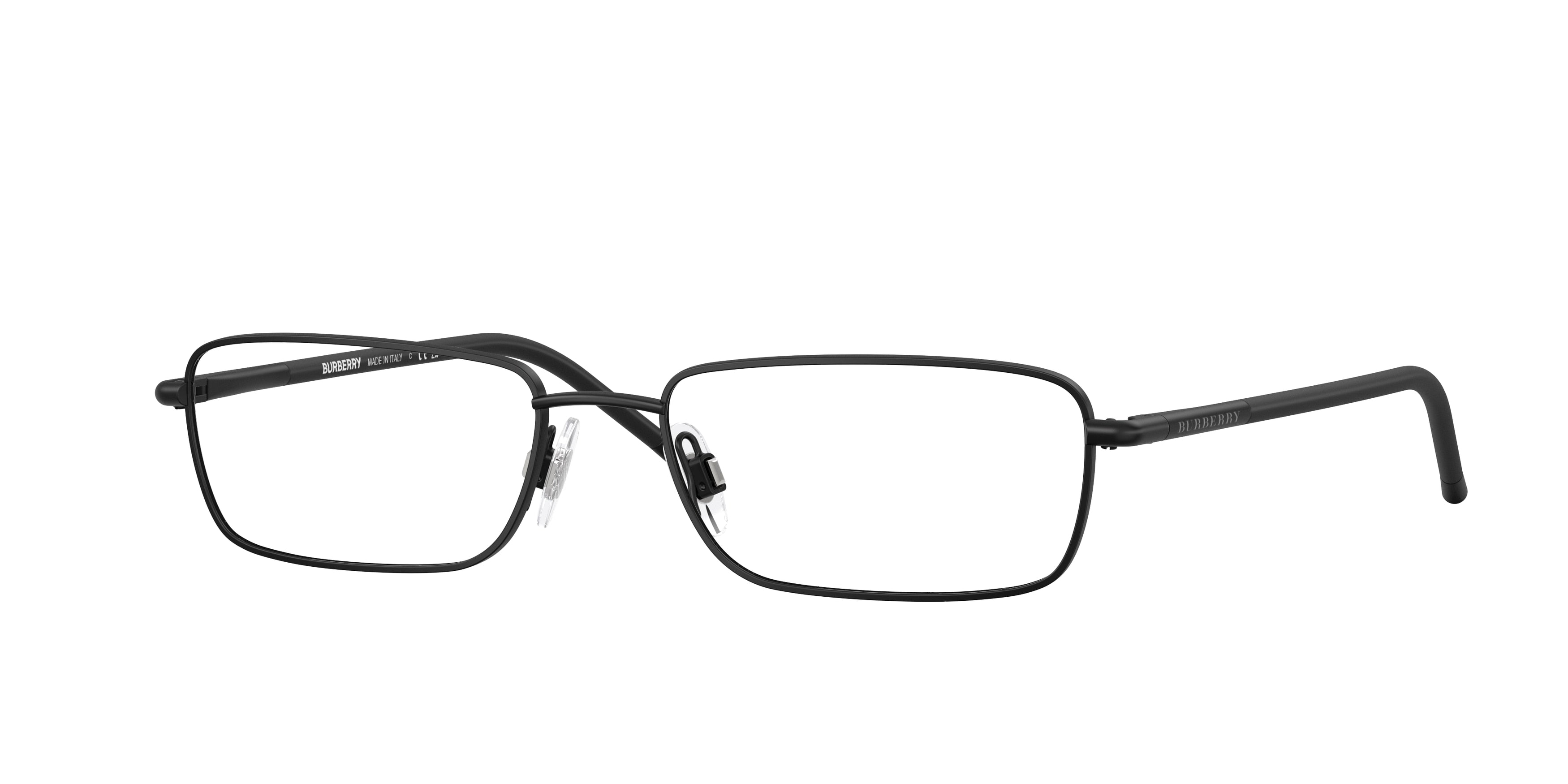 Burberry BE1268 Rectangle Eyeglasses 1007-Black 30-135-17 - Color Map Black