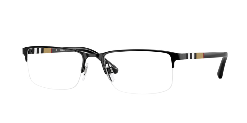 Burberry BE1282 Rectangle Eyeglasses 1001-Black 55-145-18 - Color Map Black