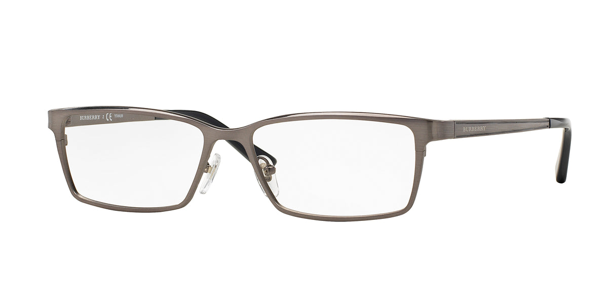 Burberry BE1292TD Rectangle Eyeglasses 1008-Brushed Gunmetal 55-145-15 - Color Map Grey