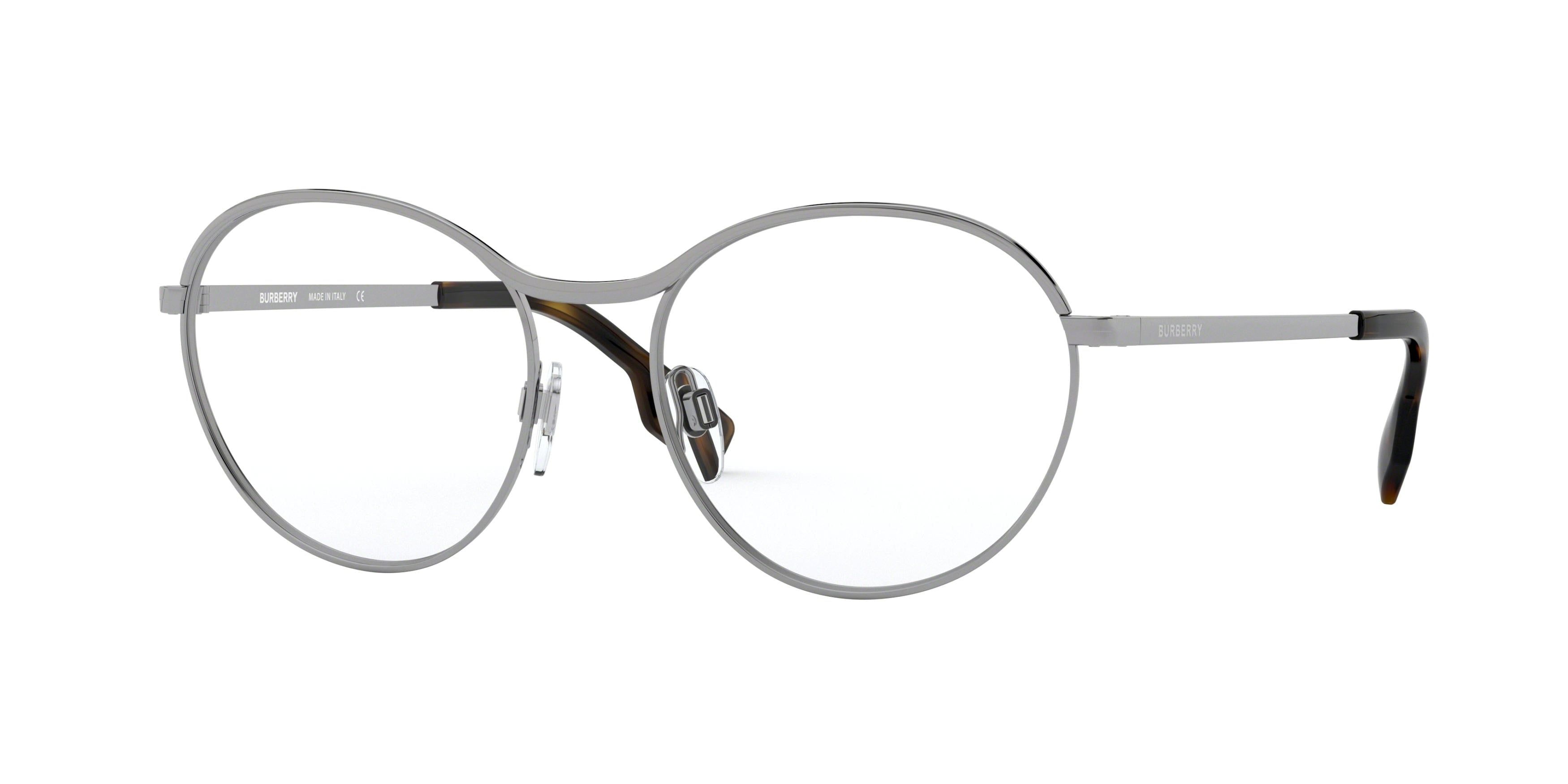Burberry BE1337 Round Eyeglasses  1003-Gunmetal 53-140-17 - Color Map Grey