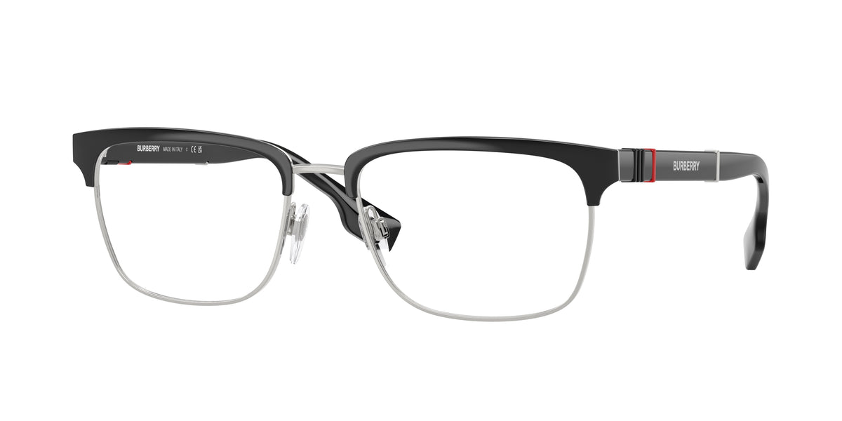 Burberry ALBA BE1348 Rectangle Eyeglasses 1306-Silver/Matte Black 54-145-18 - Color Map Silver