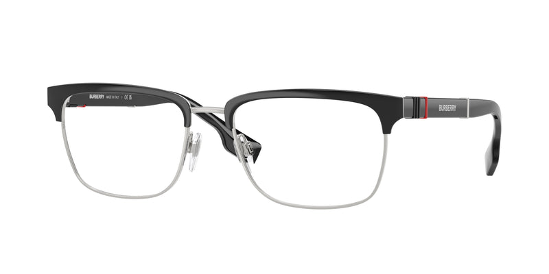 Burberry ALBA BE1348 Rectangle Eyeglasses 1306-Silver/Matte Black 54-145-18 - Color Map Silver
