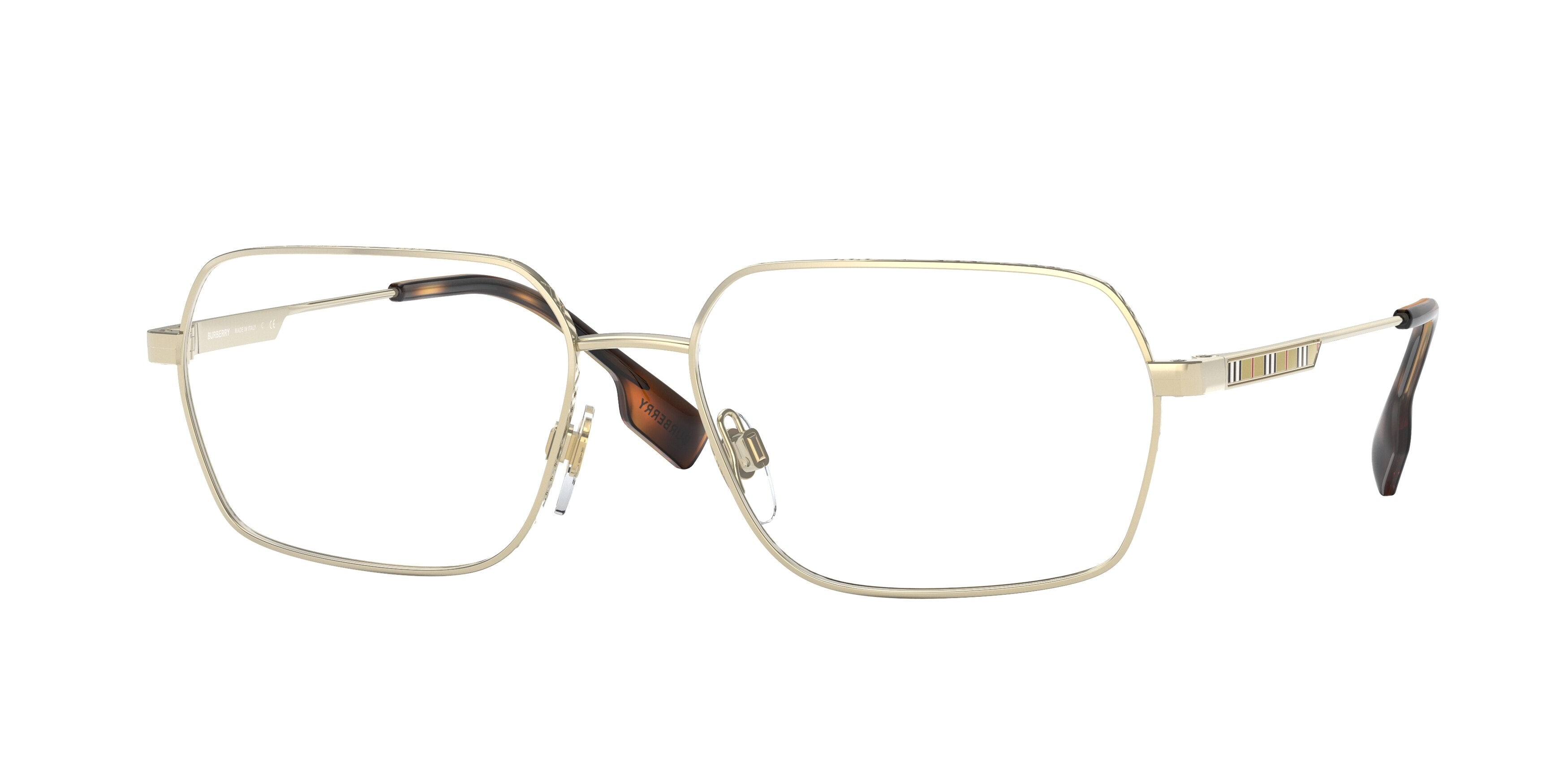 Burberry ELDON BE1356 Irregular Eyeglasses 1109-Light Gold 55-145-16 - Color Map Gold